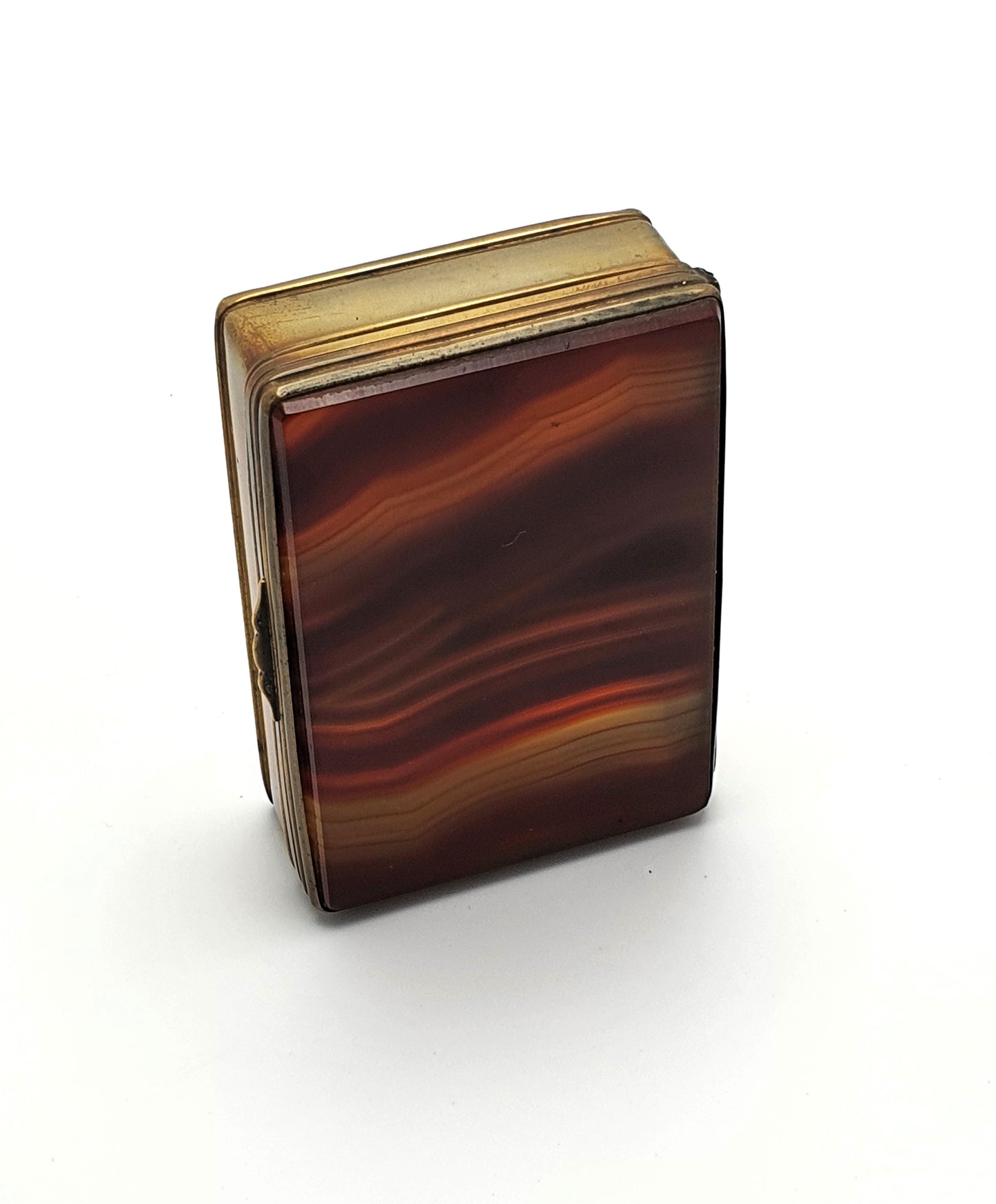 Victorian Brass and Agate Trinket Box - Antique Jewellery Box - Circa 1890