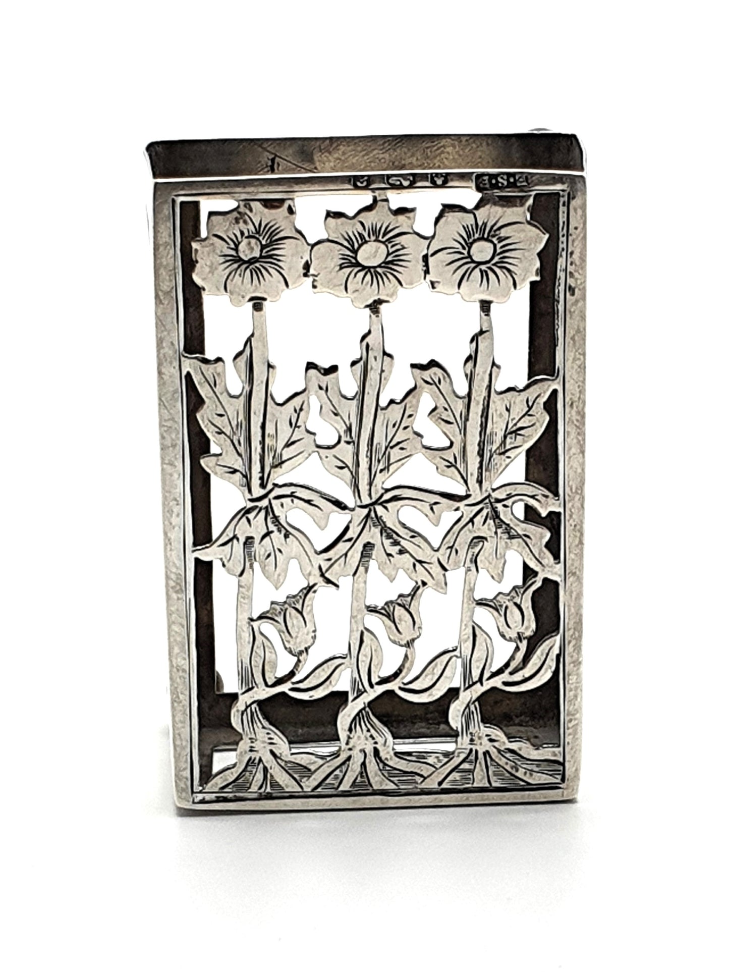 Pretty Victorian Silver Matchbox Holder – English Antique - 1900