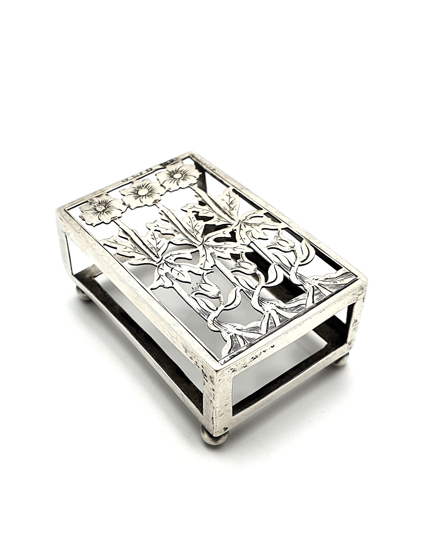 Pretty Victorian Silver Matchbox Holder – English Antique - 1900