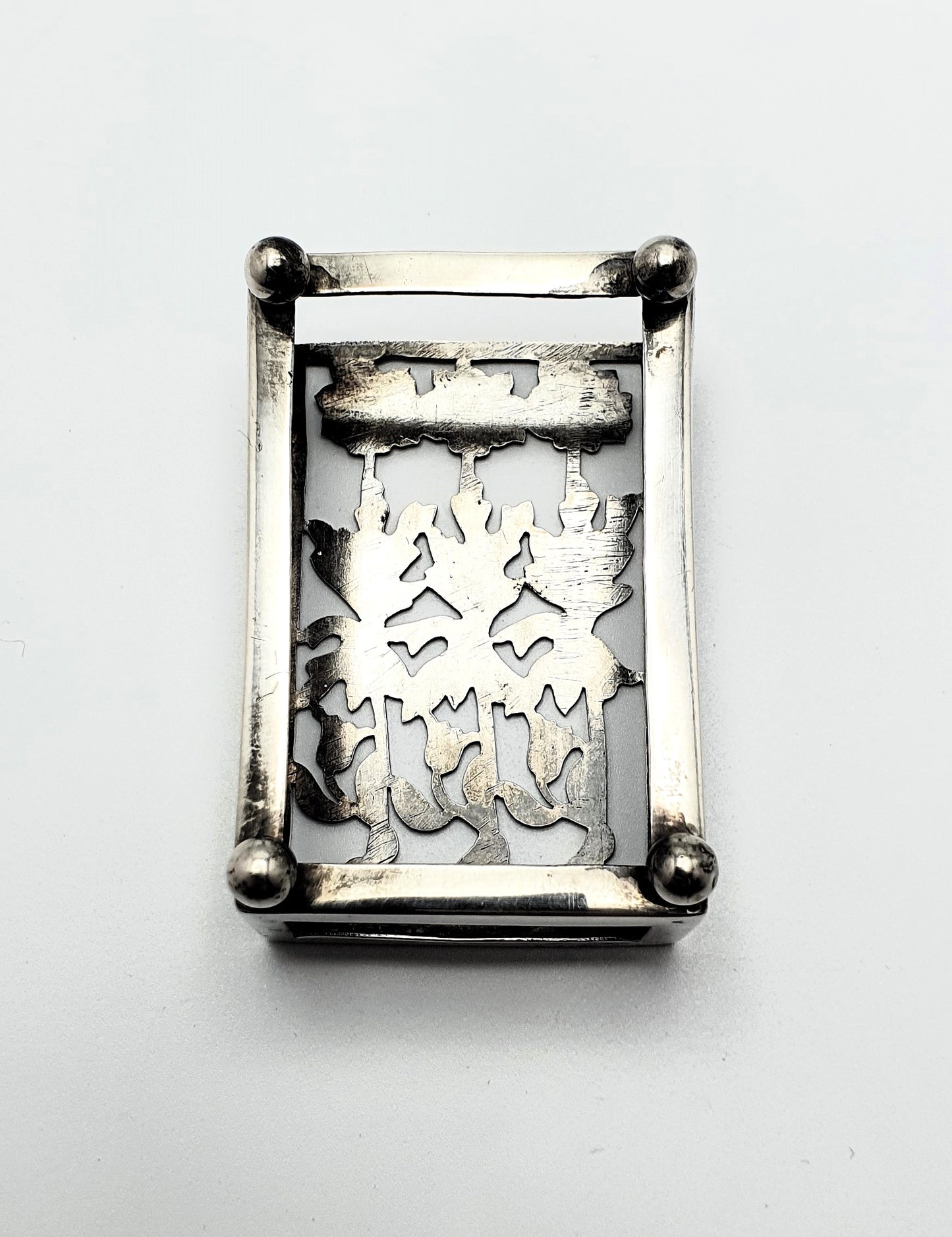 Pretty Victorian Silver Matchbox Holder – English Antique - 1900