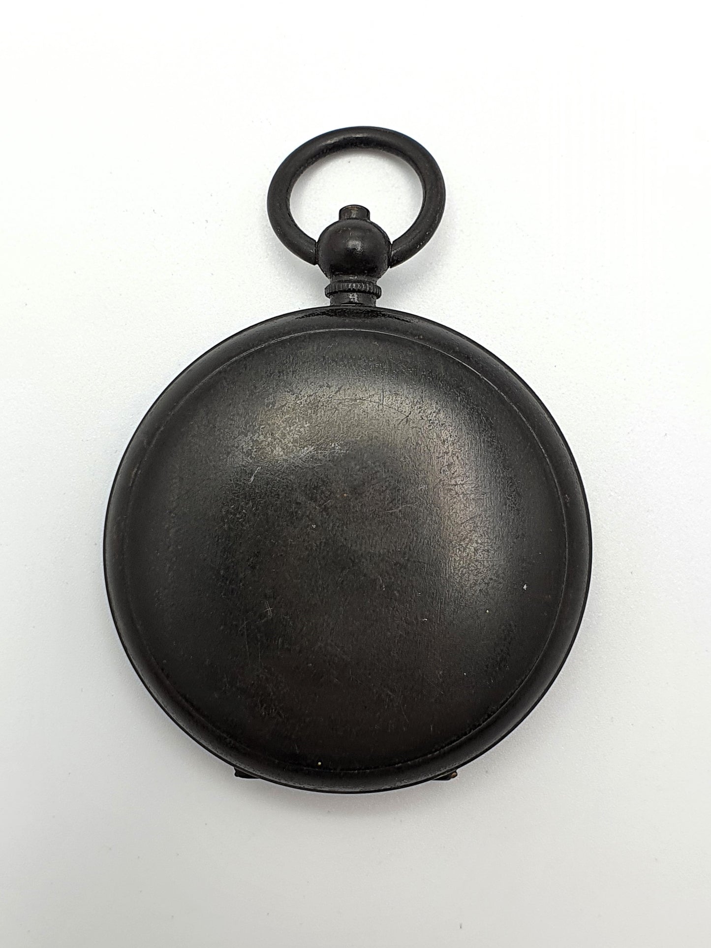 Antique English Black Lacquered Brass Compass - 1915