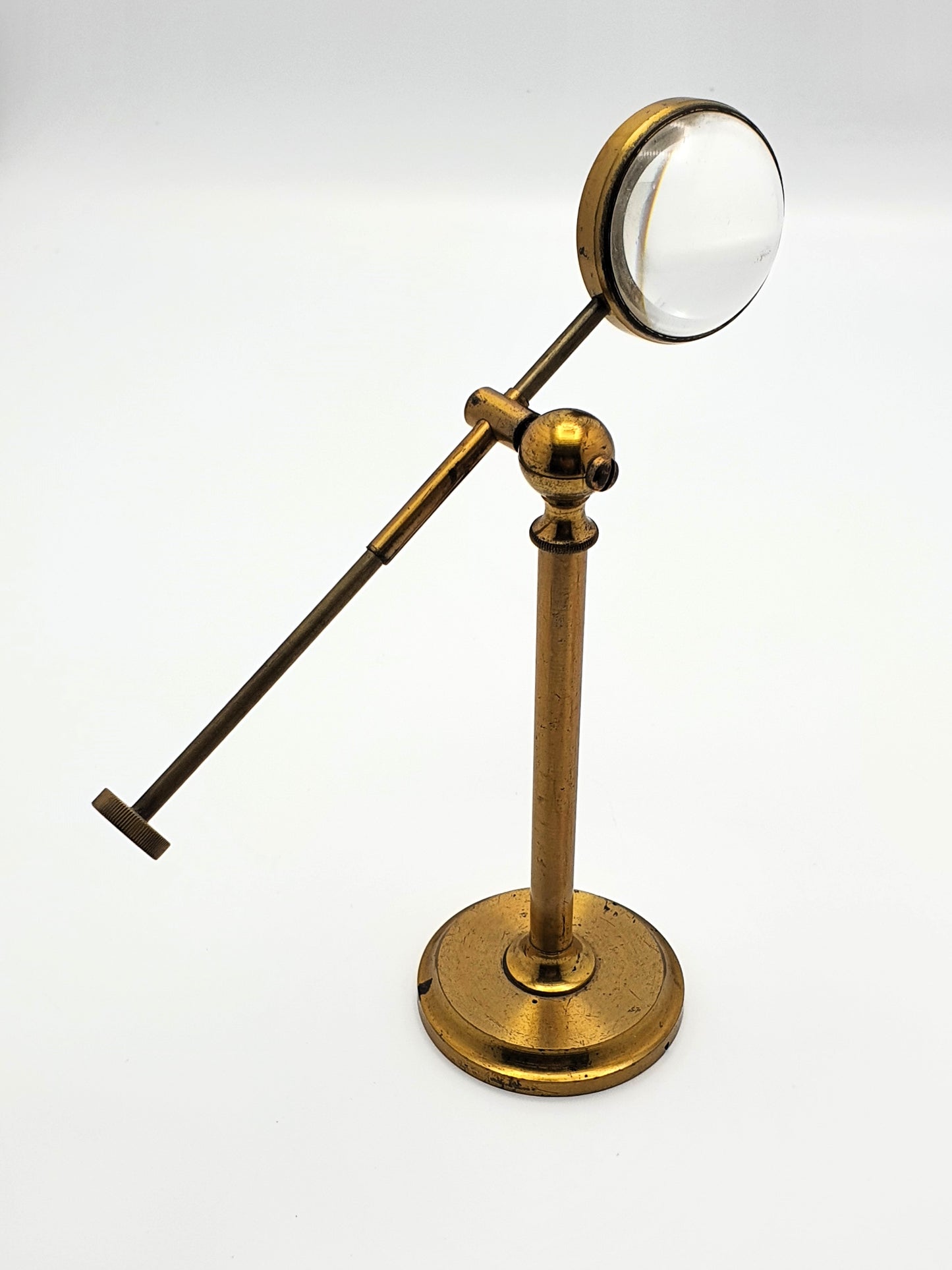 English Victorian Brass Pivoting Magnifying Glass on Stand - Antique - circa 1890
