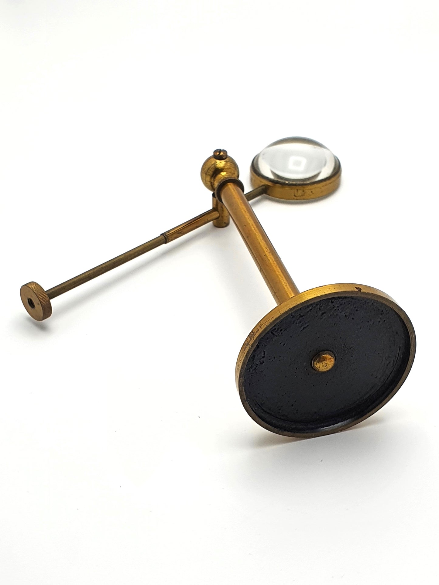 English Victorian Brass Pivoting Magnifying Glass on Stand - Antique - circa 1890