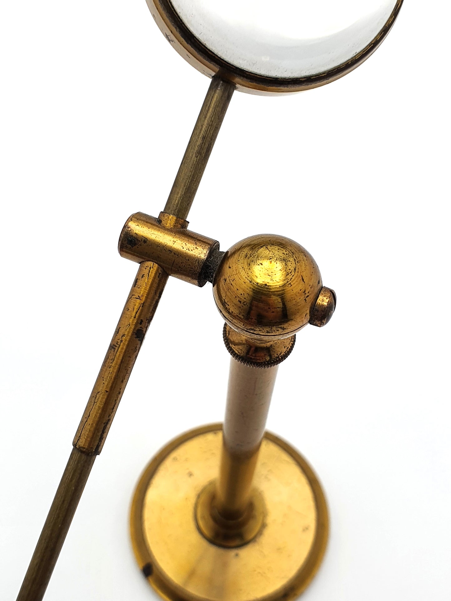 English Victorian Brass Pivoting Magnifying Glass on Stand - Antique - circa 1890
