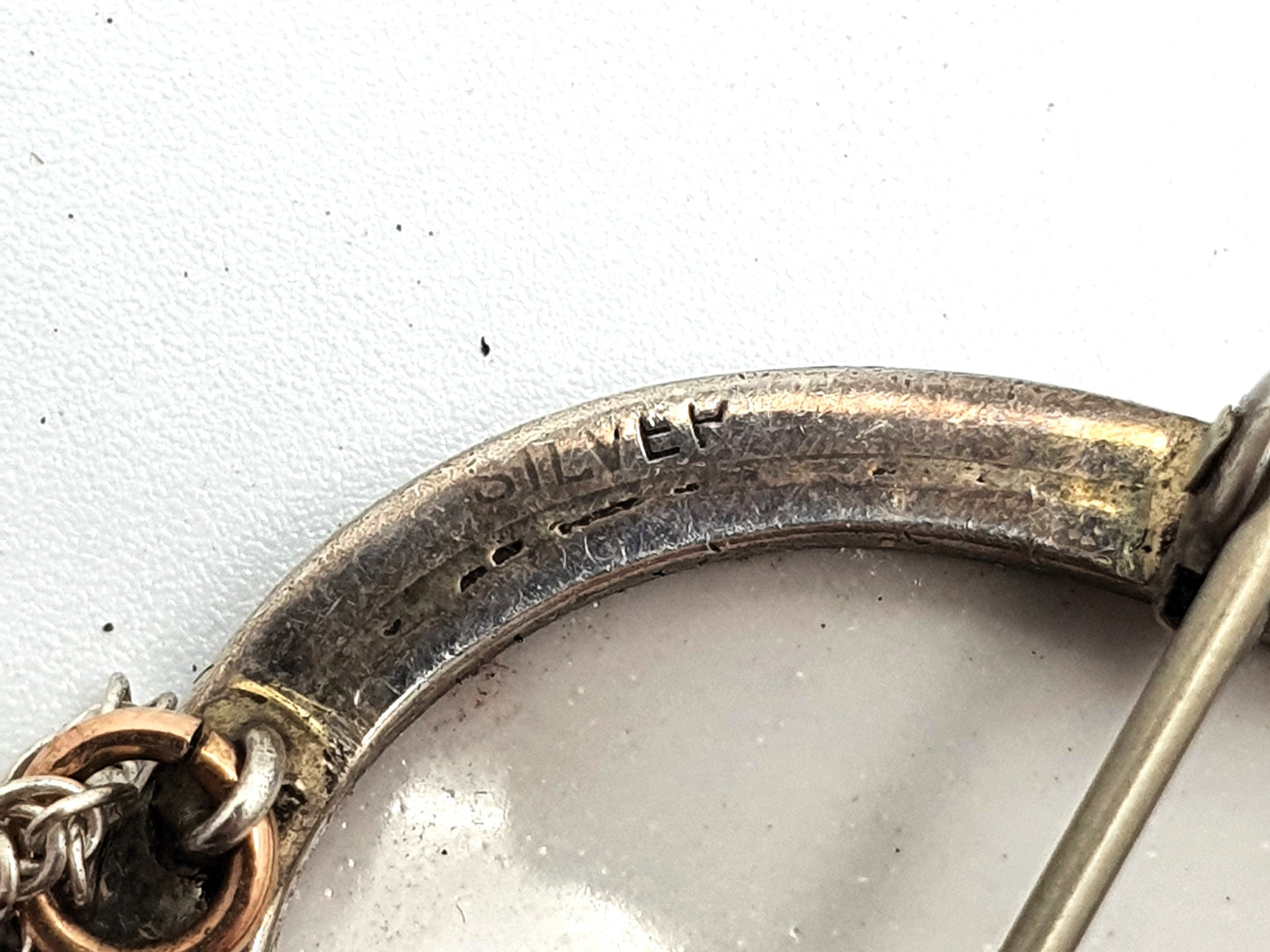 Pretty English Silver and China Pendant/Brooch - circa 1930