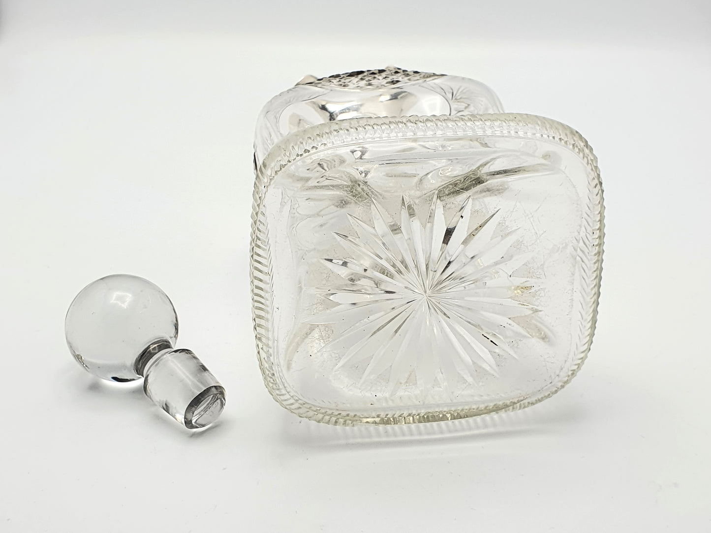 Super Edwardian silver topped glug glug decanter - Chester 1908