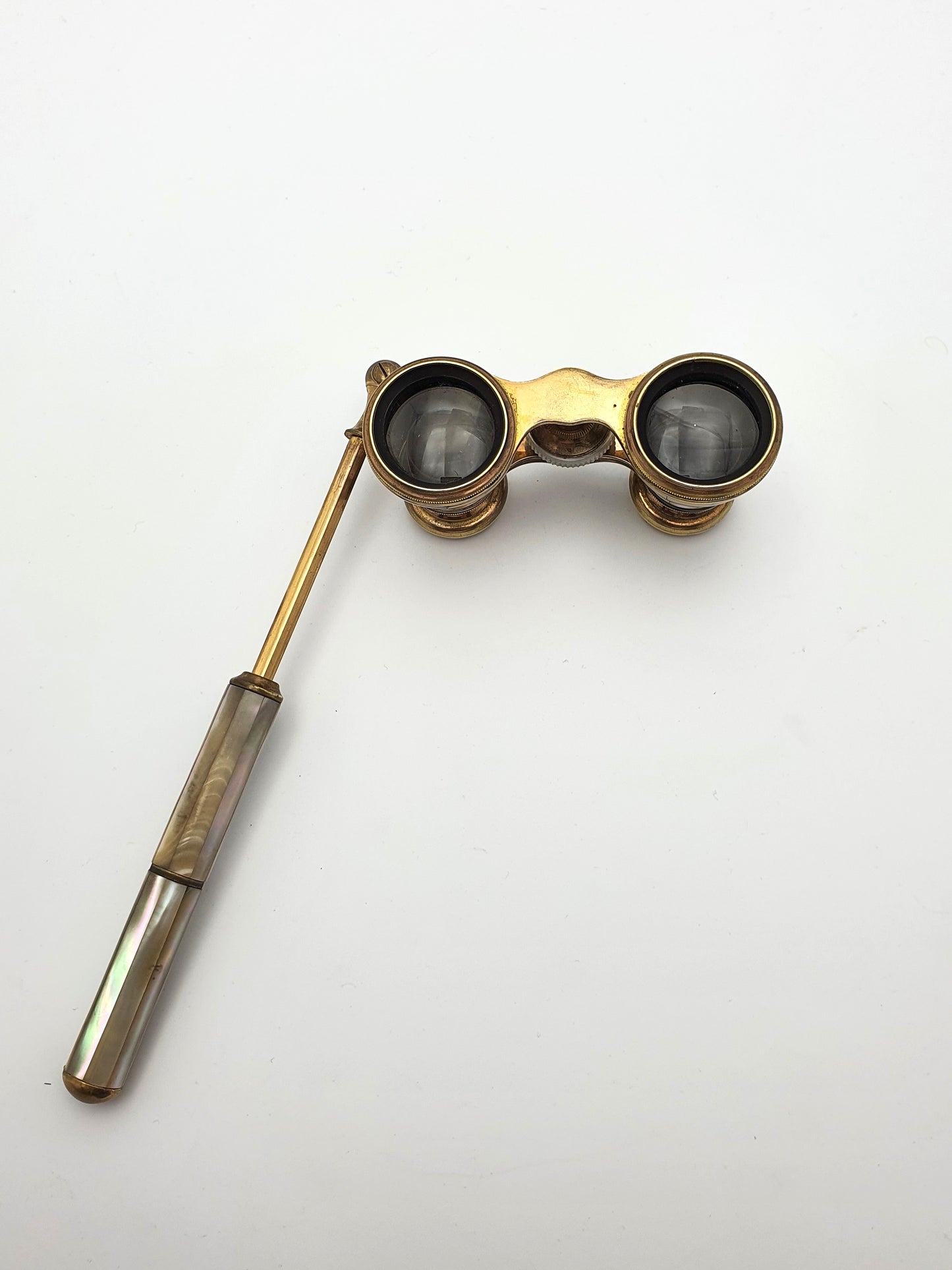 Beautiful Victorian Mother of Pearl and Brass Opera Glasses - English Antique - circa 1900