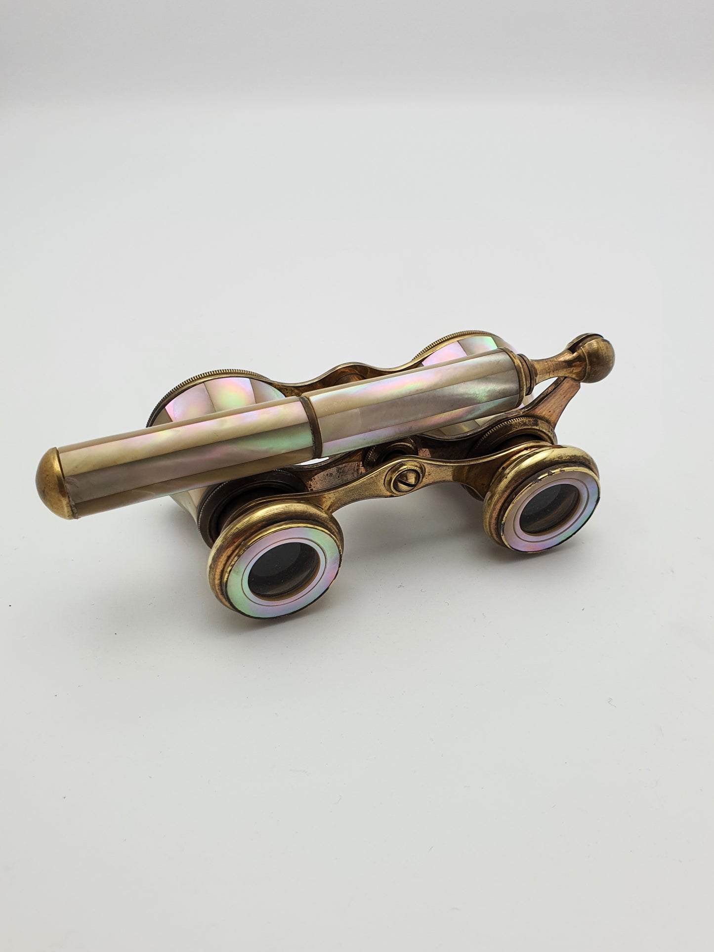 Beautiful Victorian Mother of Pearl and Brass Opera Glasses - English Antique - circa 1900