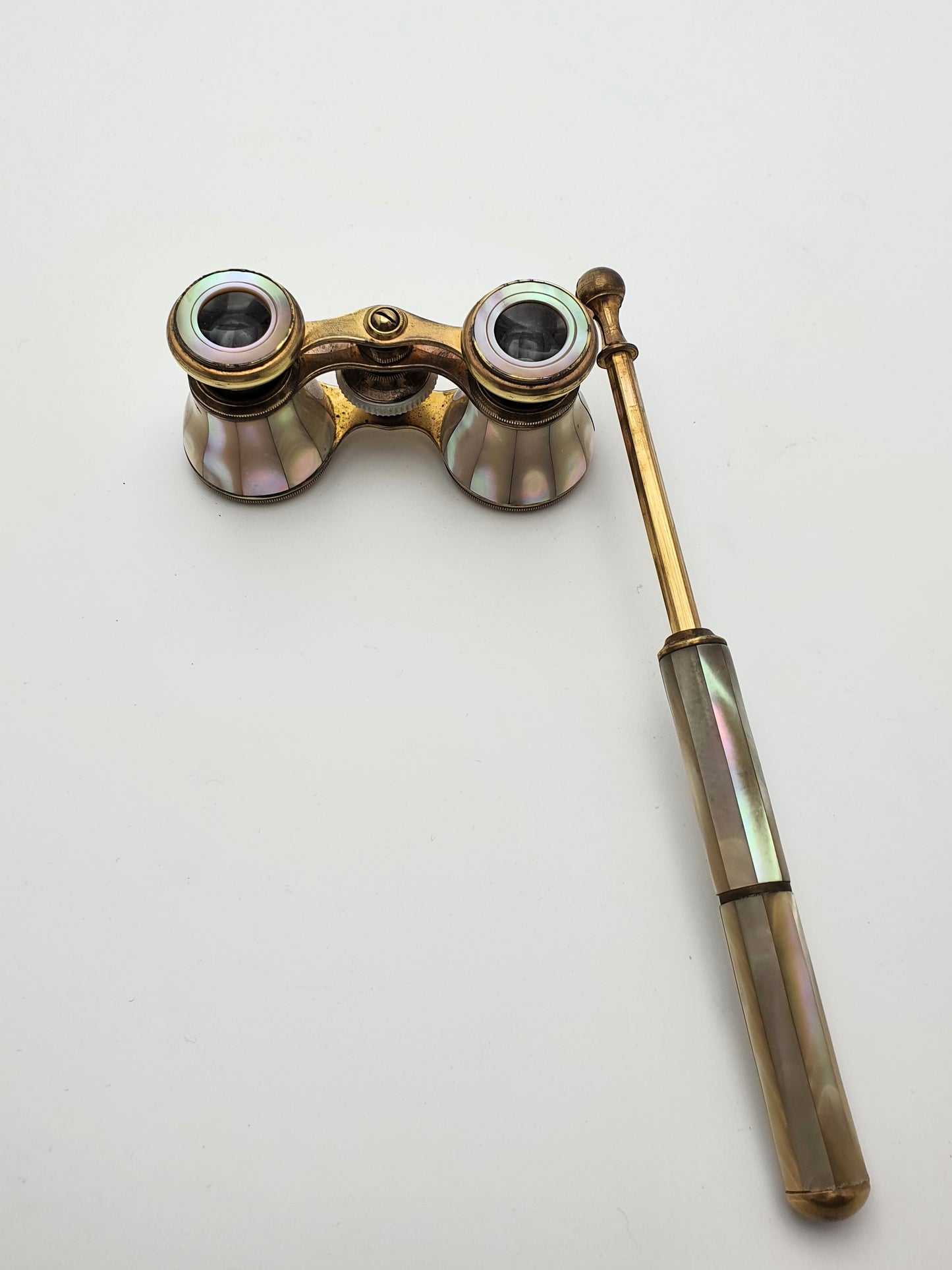 Beautiful Victorian Mother of Pearl and Brass Opera Glasses - English Antique - circa 1900