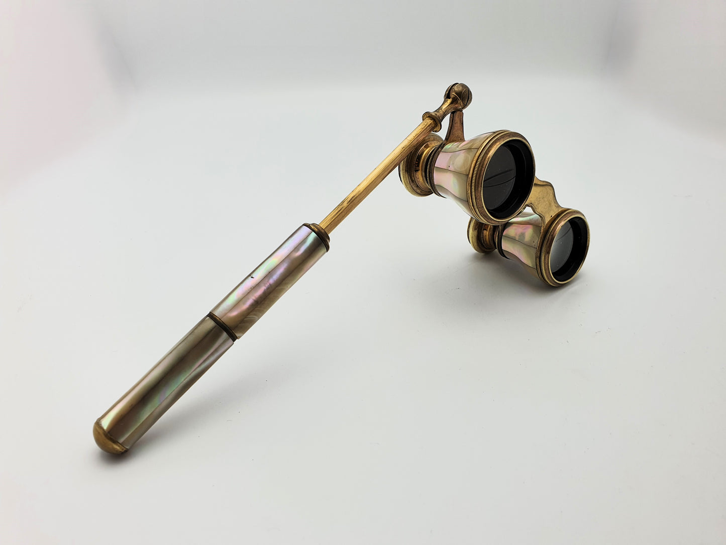 Beautiful Victorian Mother of Pearl and Brass Opera Glasses - English Antique - circa 1900