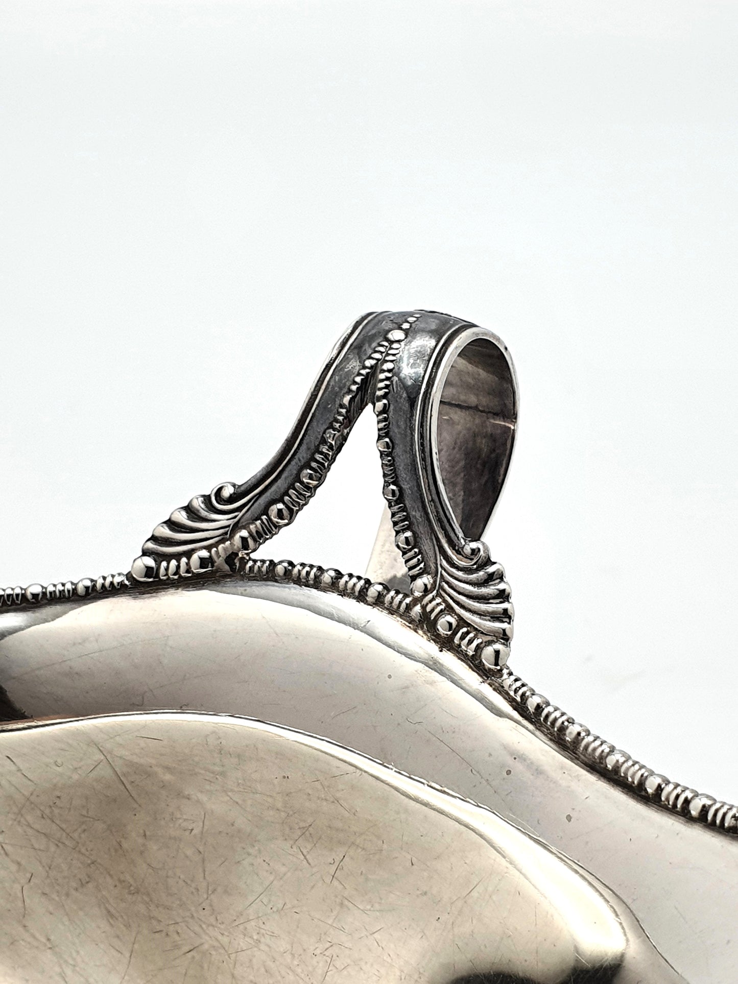 Handsome Antique Ewardian Solid Silver Sauce Boat - Chester 1908