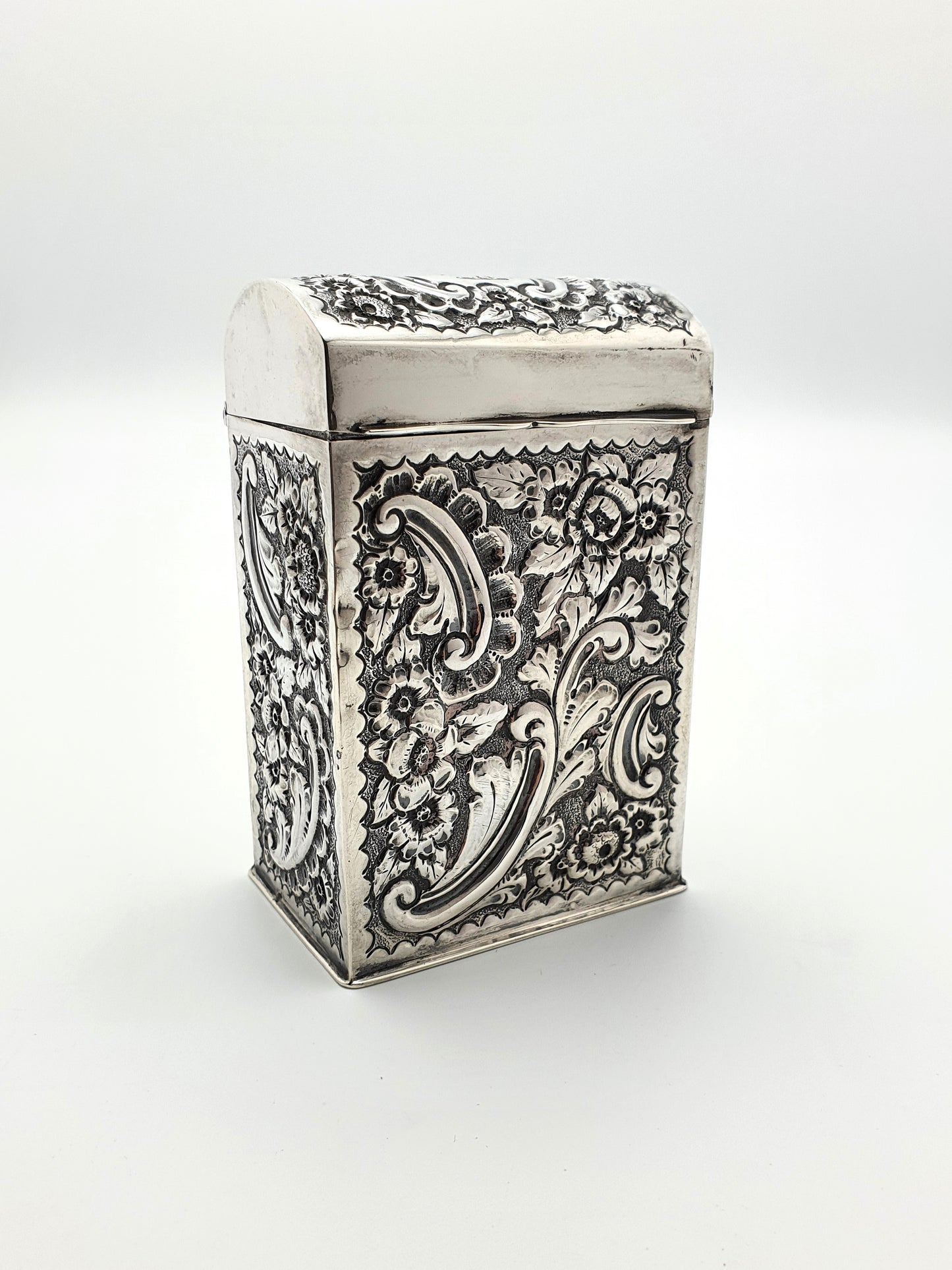 Gorgeous Victorian silver card box – Chester, 1899