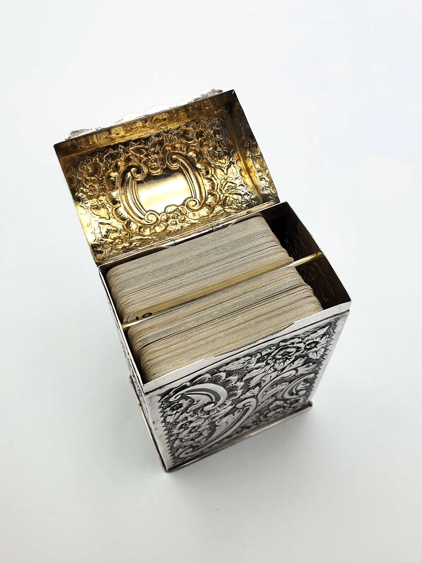 Gorgeous Victorian silver card box – Chester, 1899