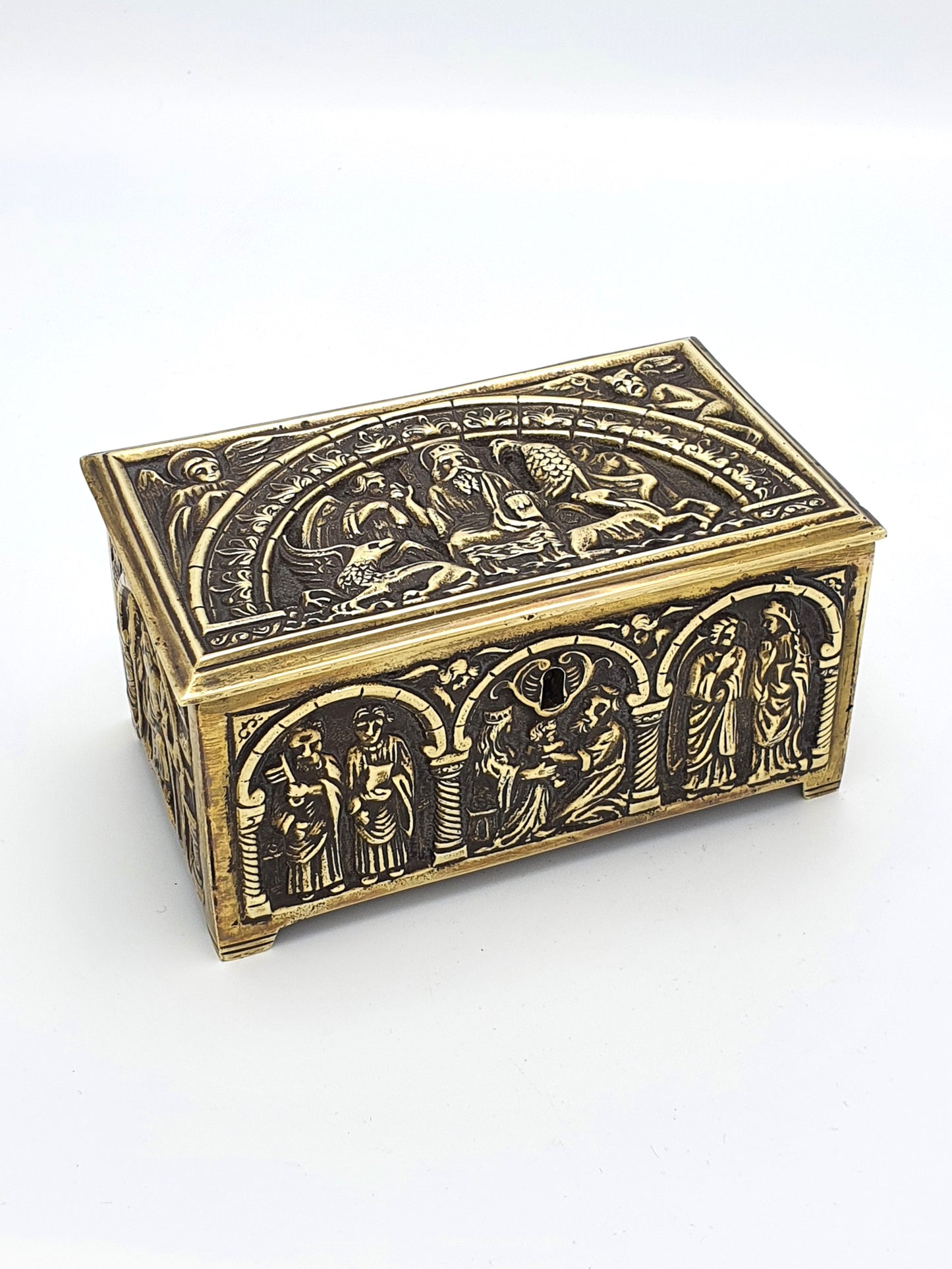 Unusual Antique Brass Jewellery Box - circa 1920