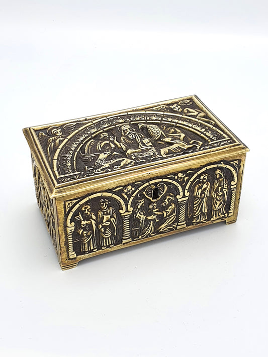 Unusual Antique Brass Jewellery Box - circa 1920