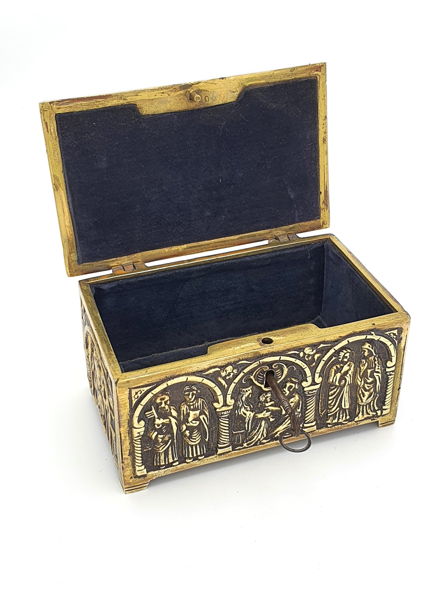 Unusual Antique Brass Jewellery Box - circa 1920