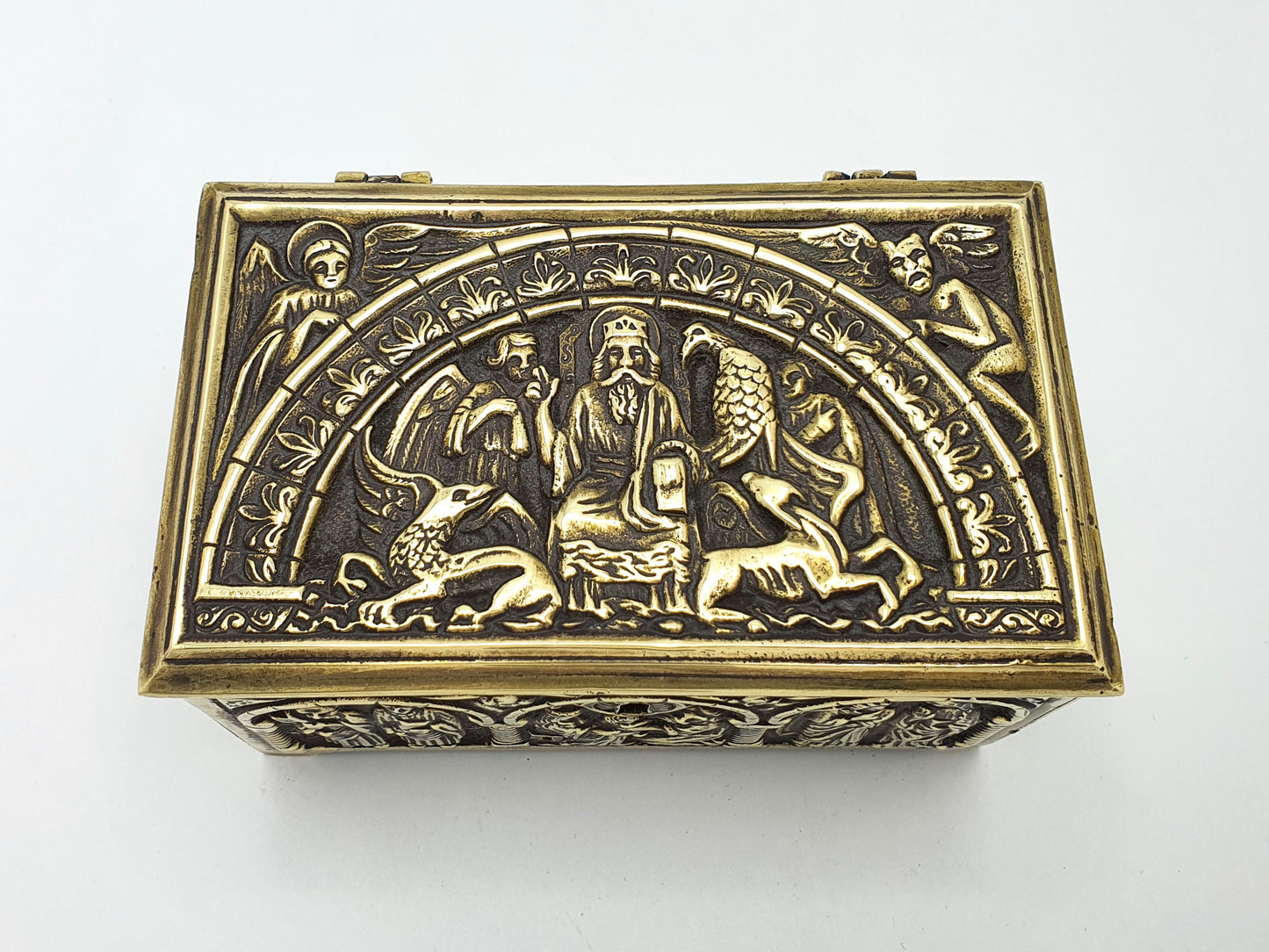 Unusual Antique Brass Jewellery Box - circa 1920