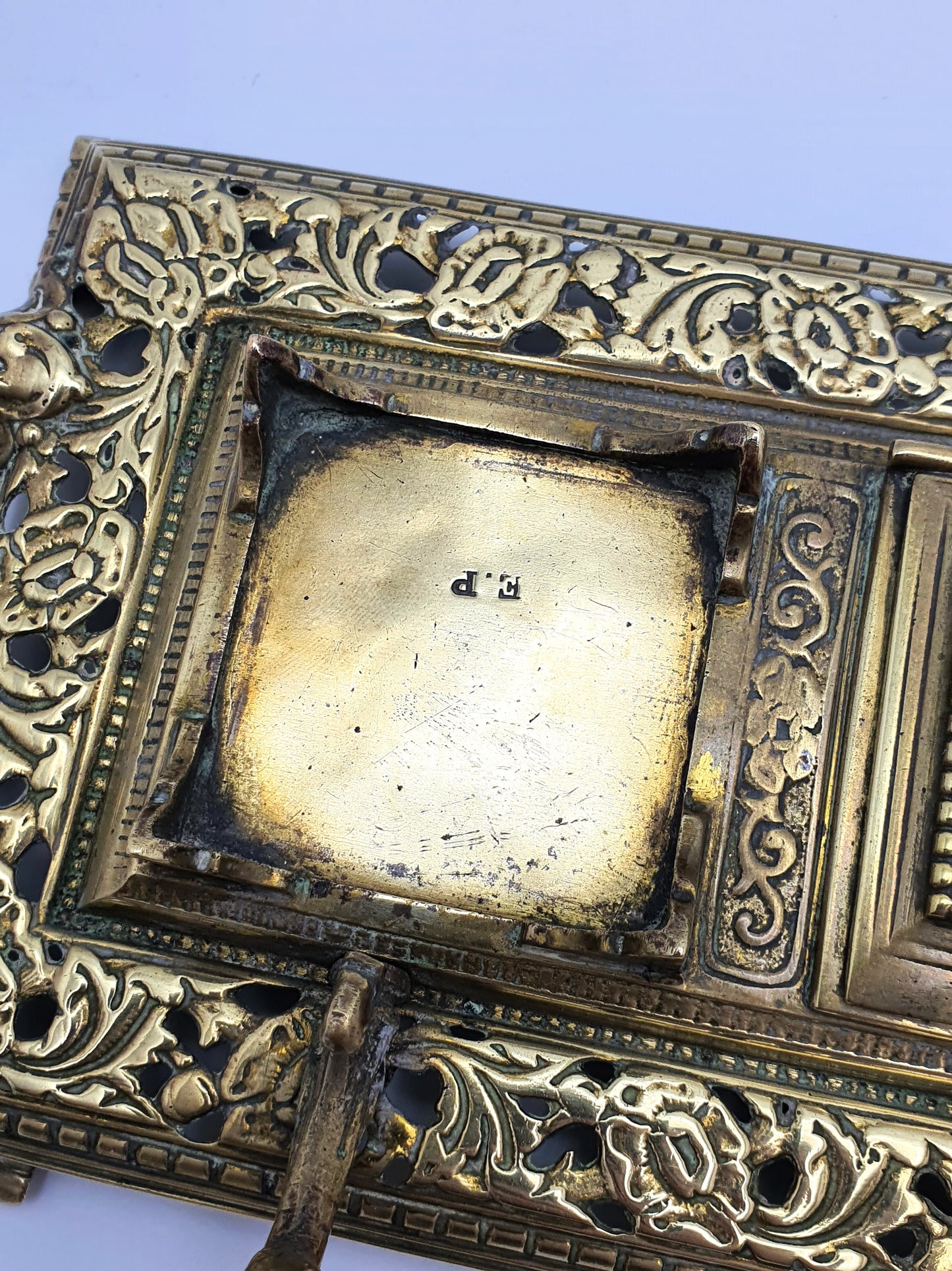 Splendid English Antique Brass Inkstand - circa 1890