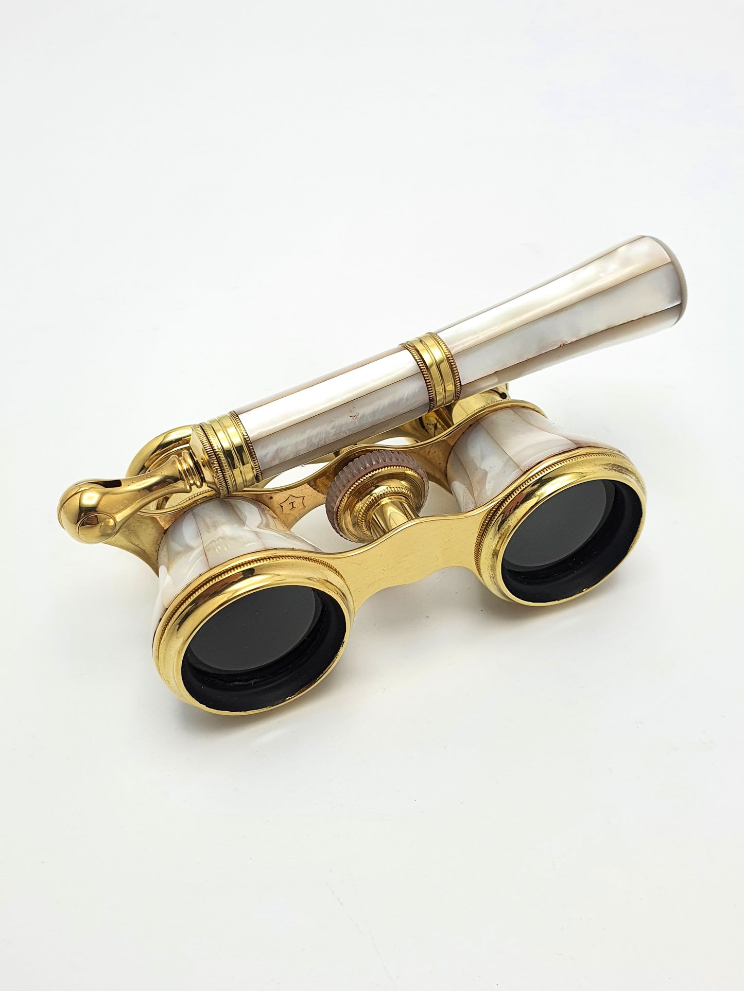 Beautiful French Mother of Pearl and Brass Opera Glasses - circa 1900