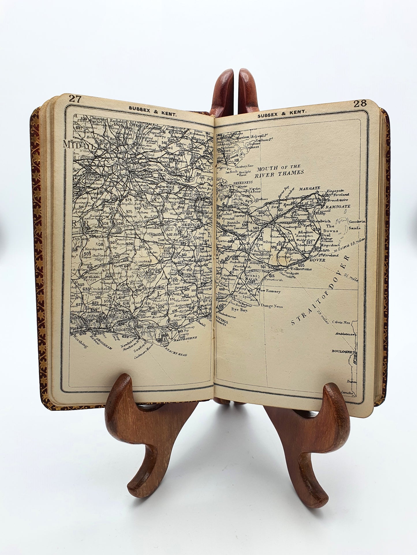 Unusual Antique Dunhill Road Map Book - 1906