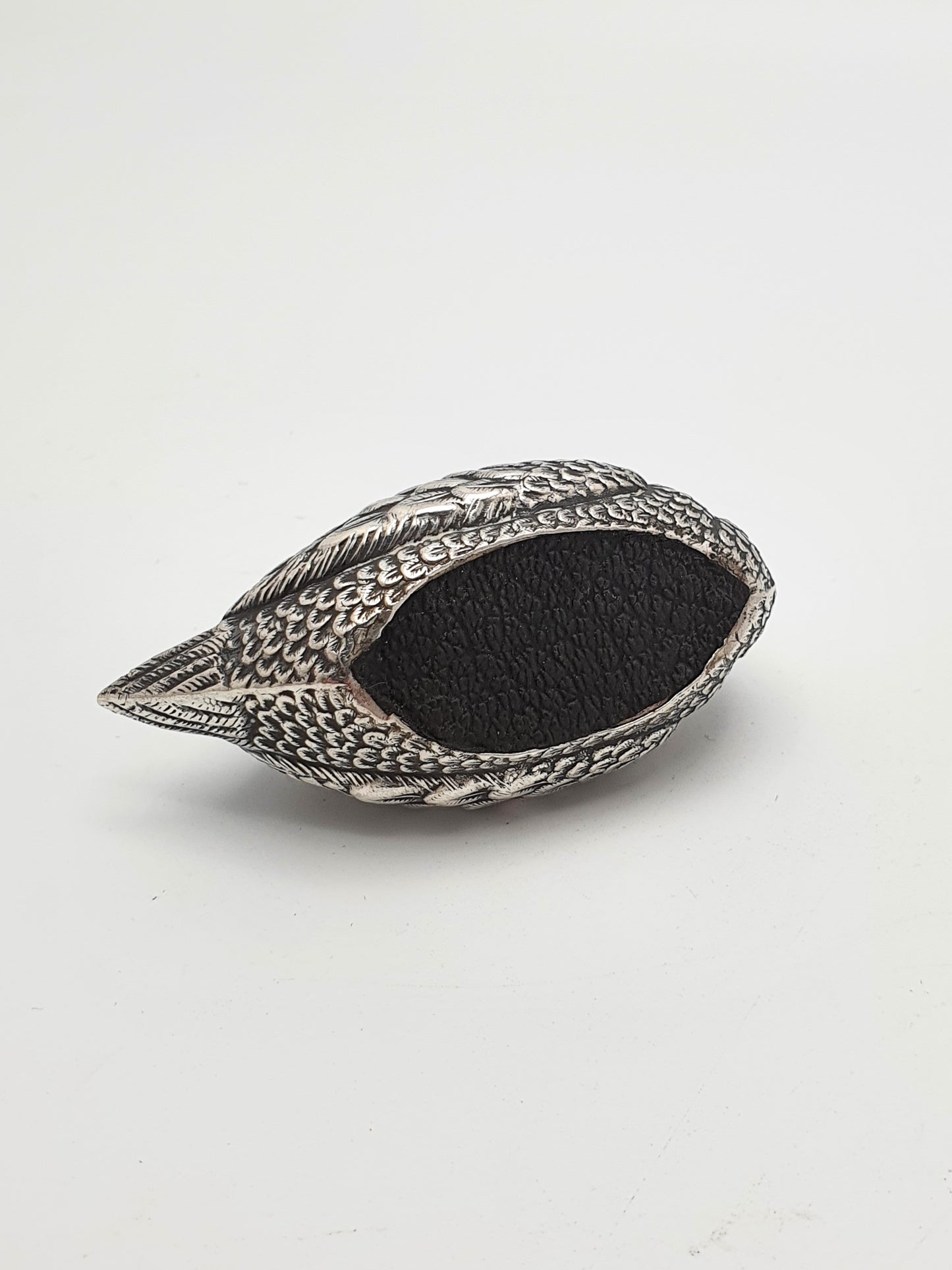 Gorgeous Antique Edwardian Silver Swan Pin Cushion - 1908