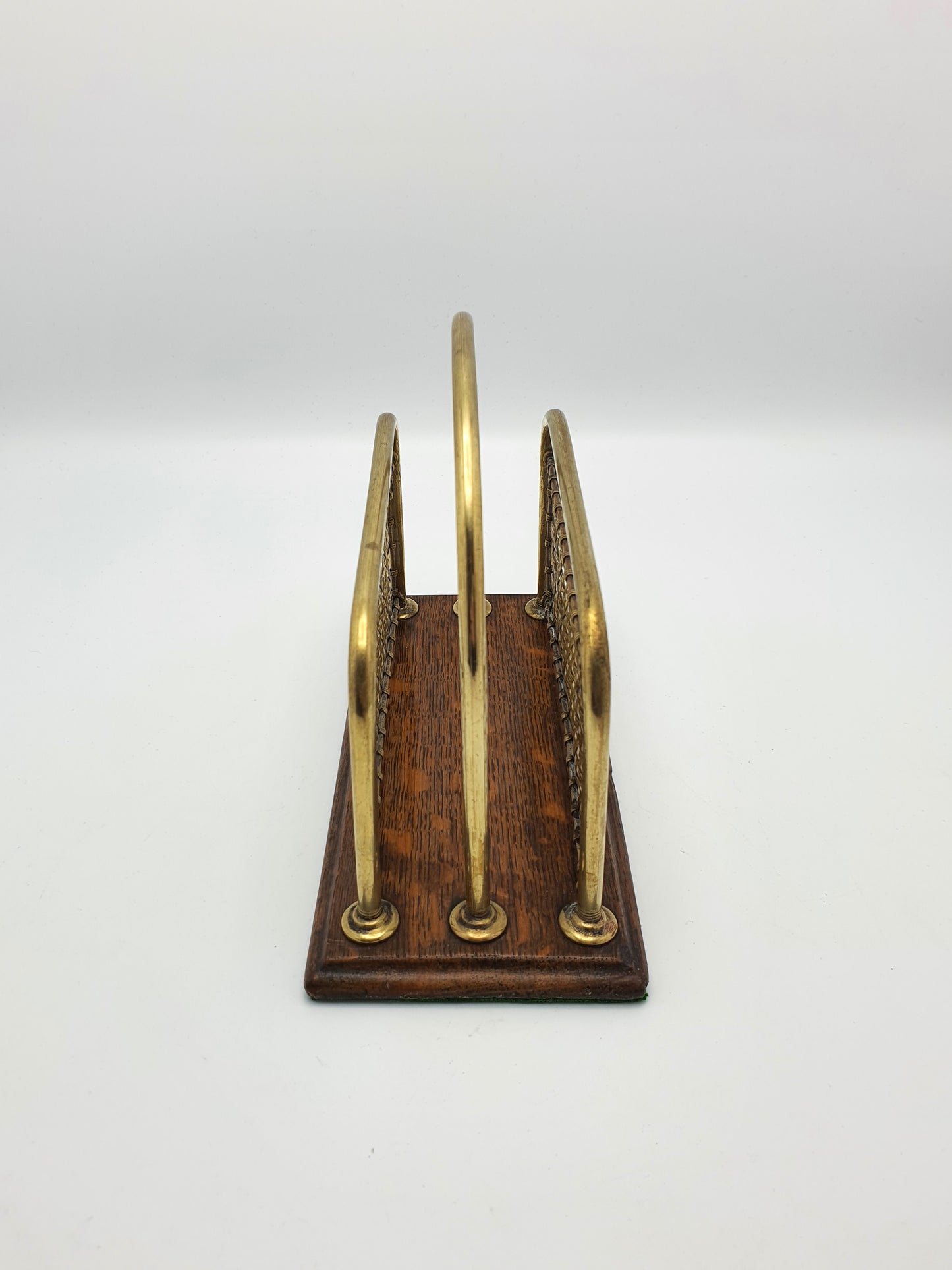 Lovely Edwardian Brass & Oak Letter Rack - circa 1905