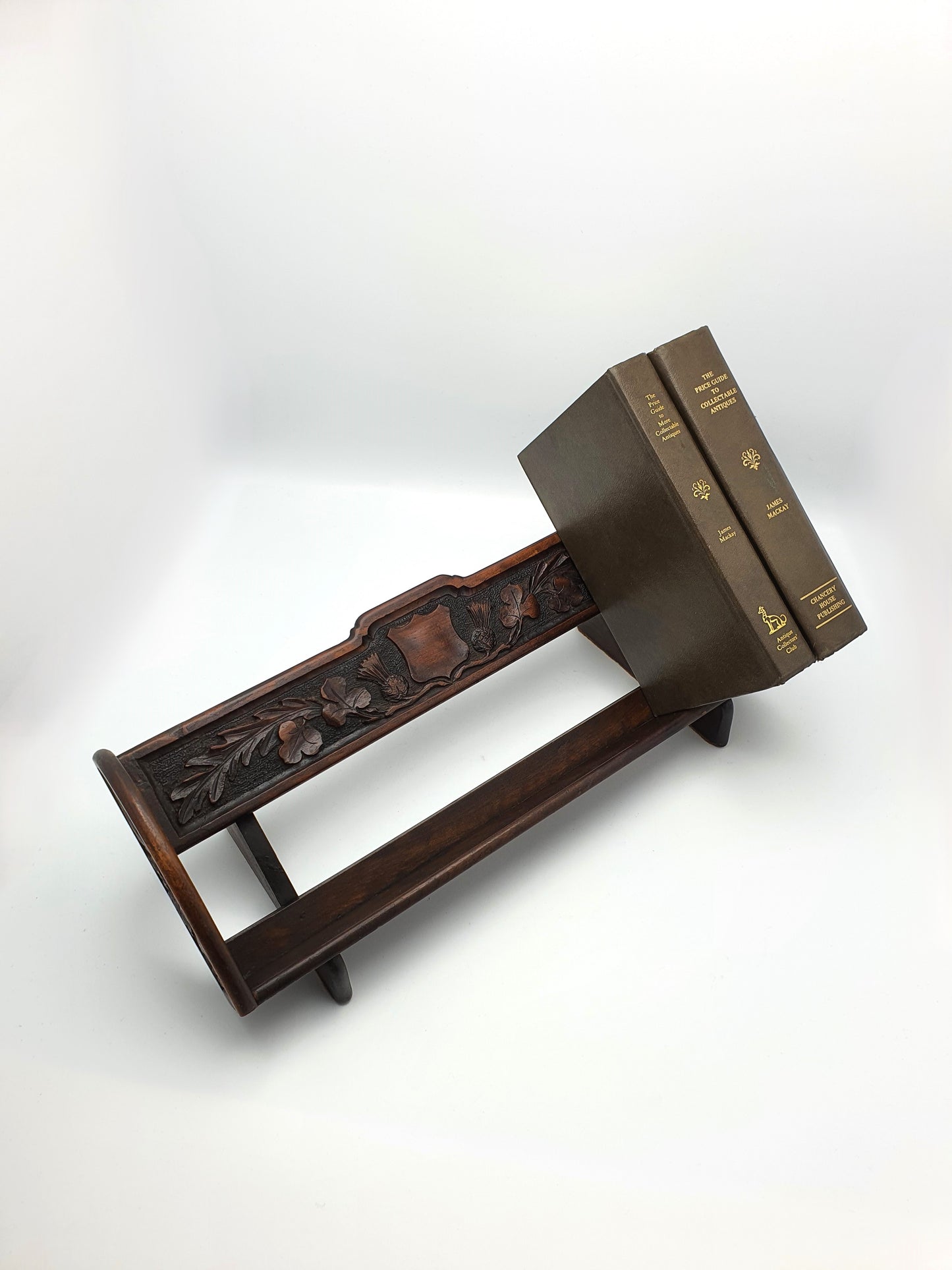 Nice Edwardian Carved Oak Book Rack - circa 1905