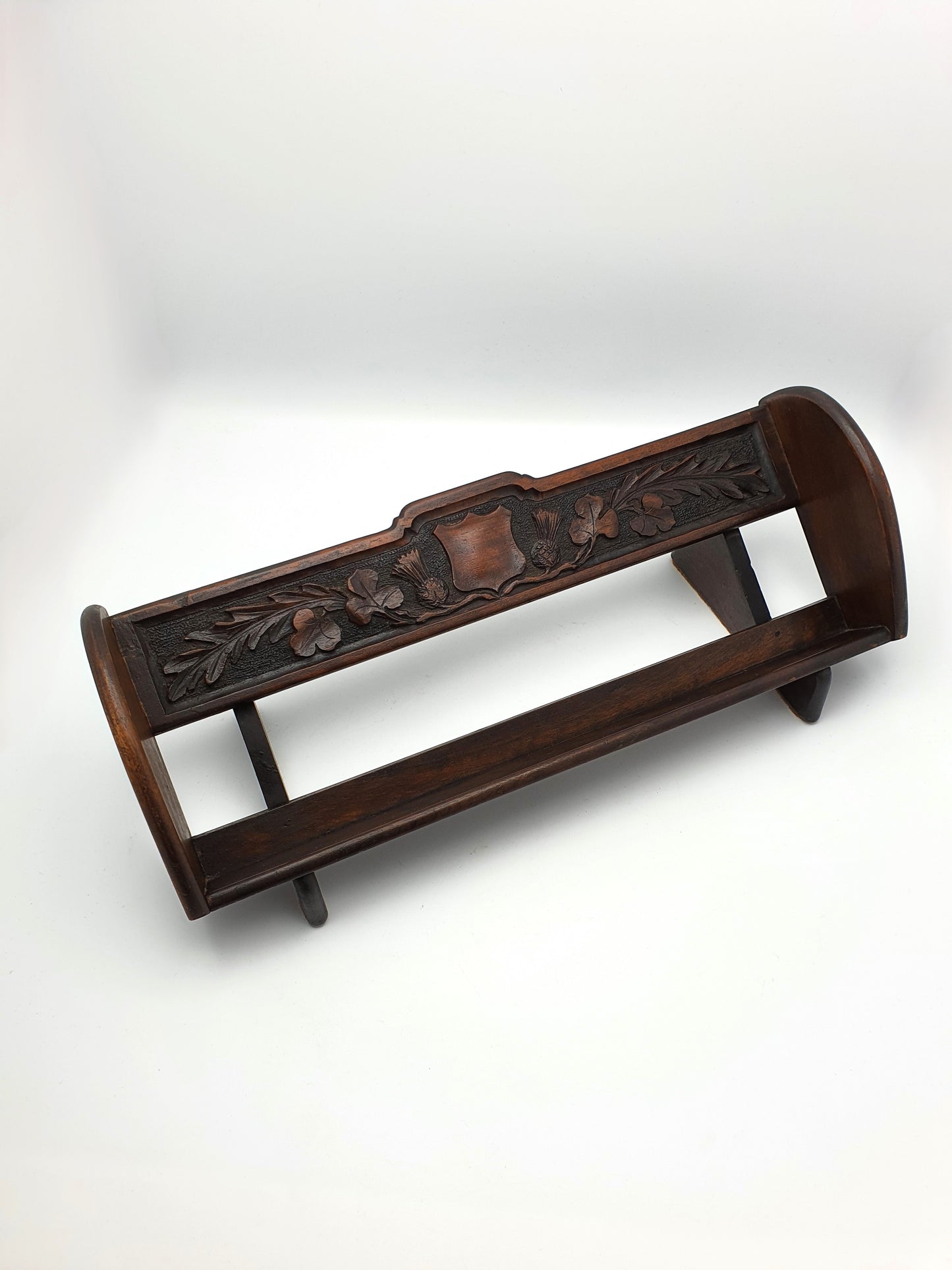 Nice Edwardian Carved Oak Book Rack - circa 1905