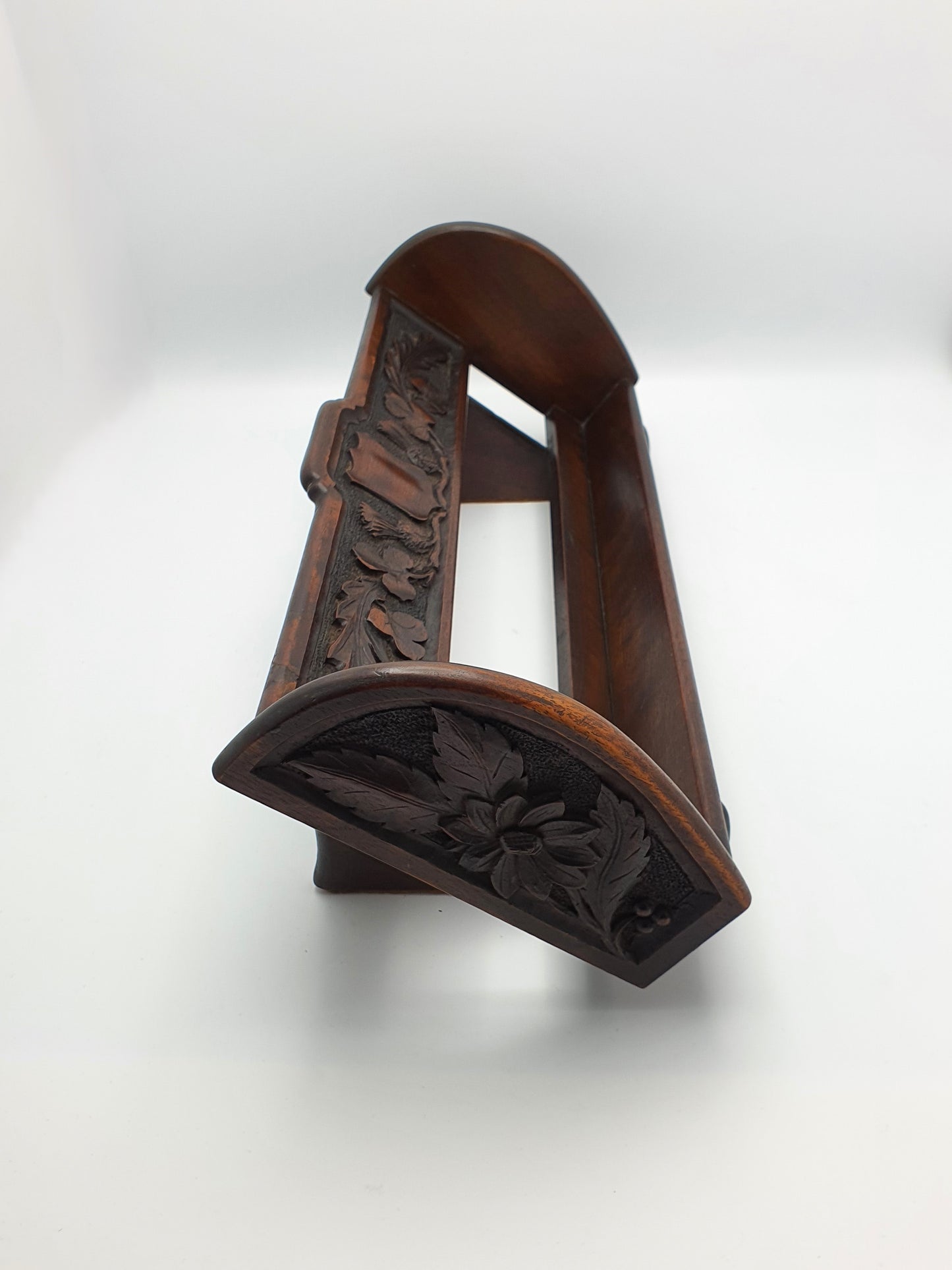 Nice Edwardian Carved Oak Book Rack - circa 1905