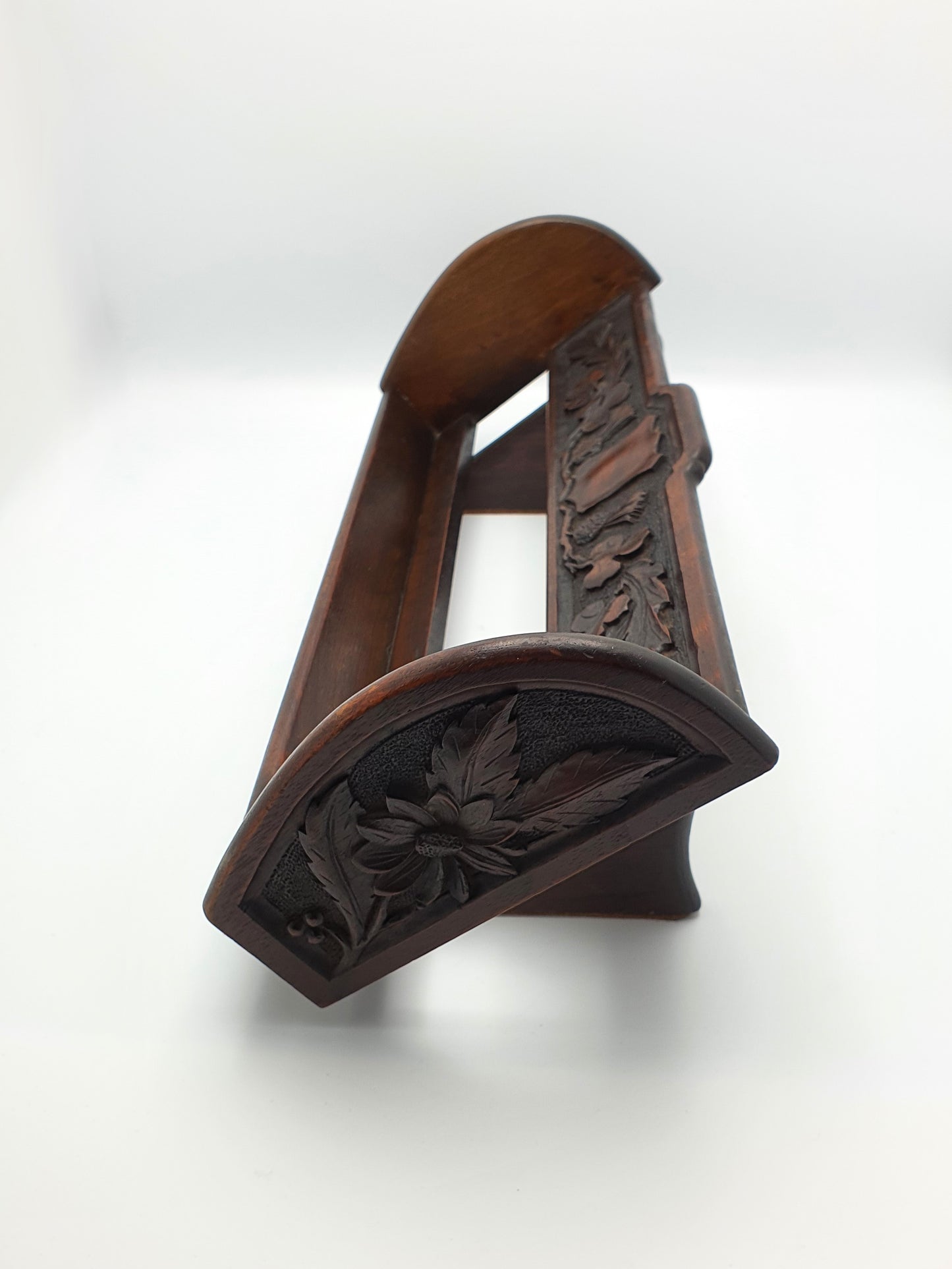 Nice Edwardian Carved Oak Book Rack - circa 1905