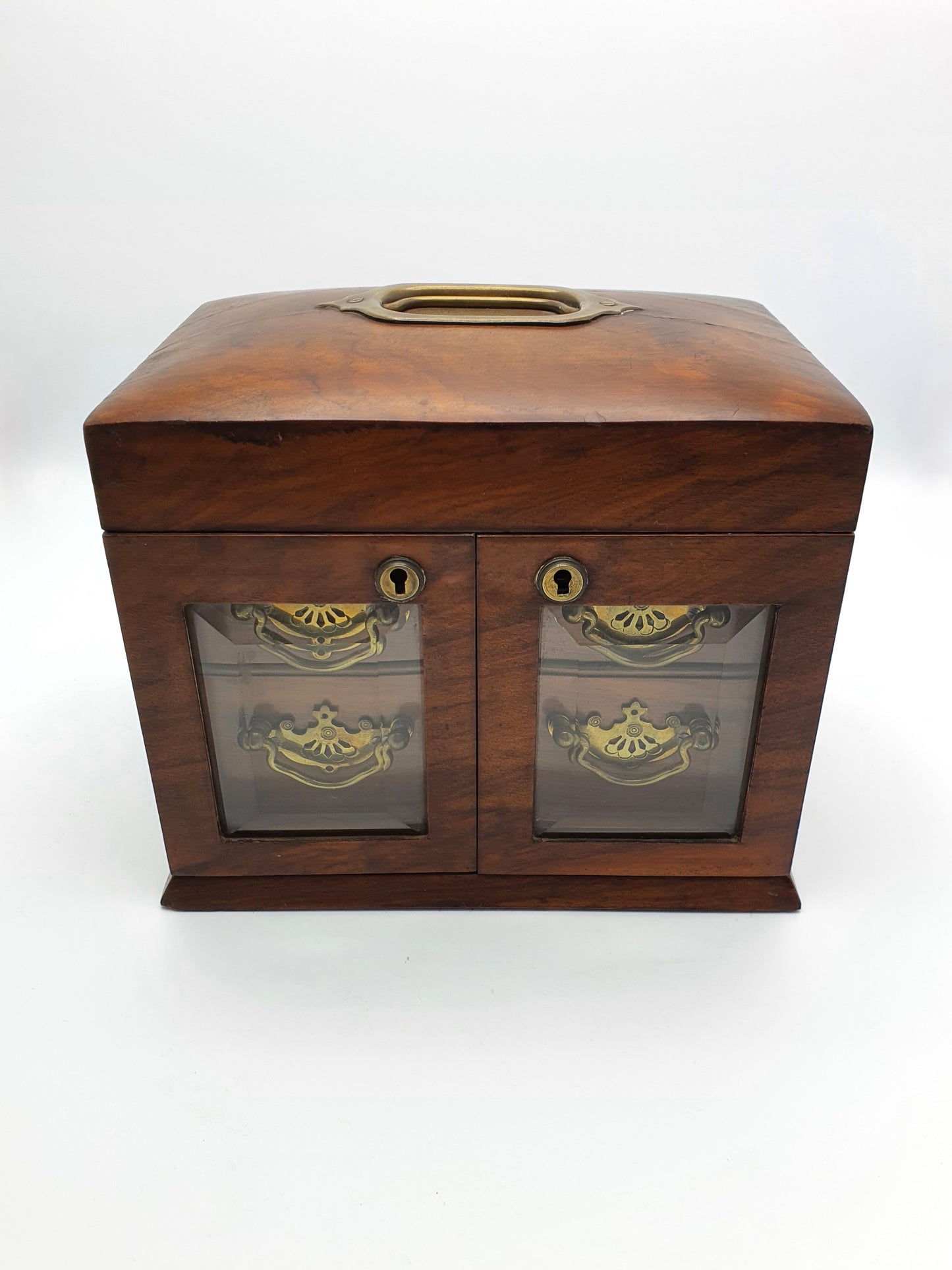 Gorgeous Victorian Antique Walnut Jewellery Chest - circa 1890