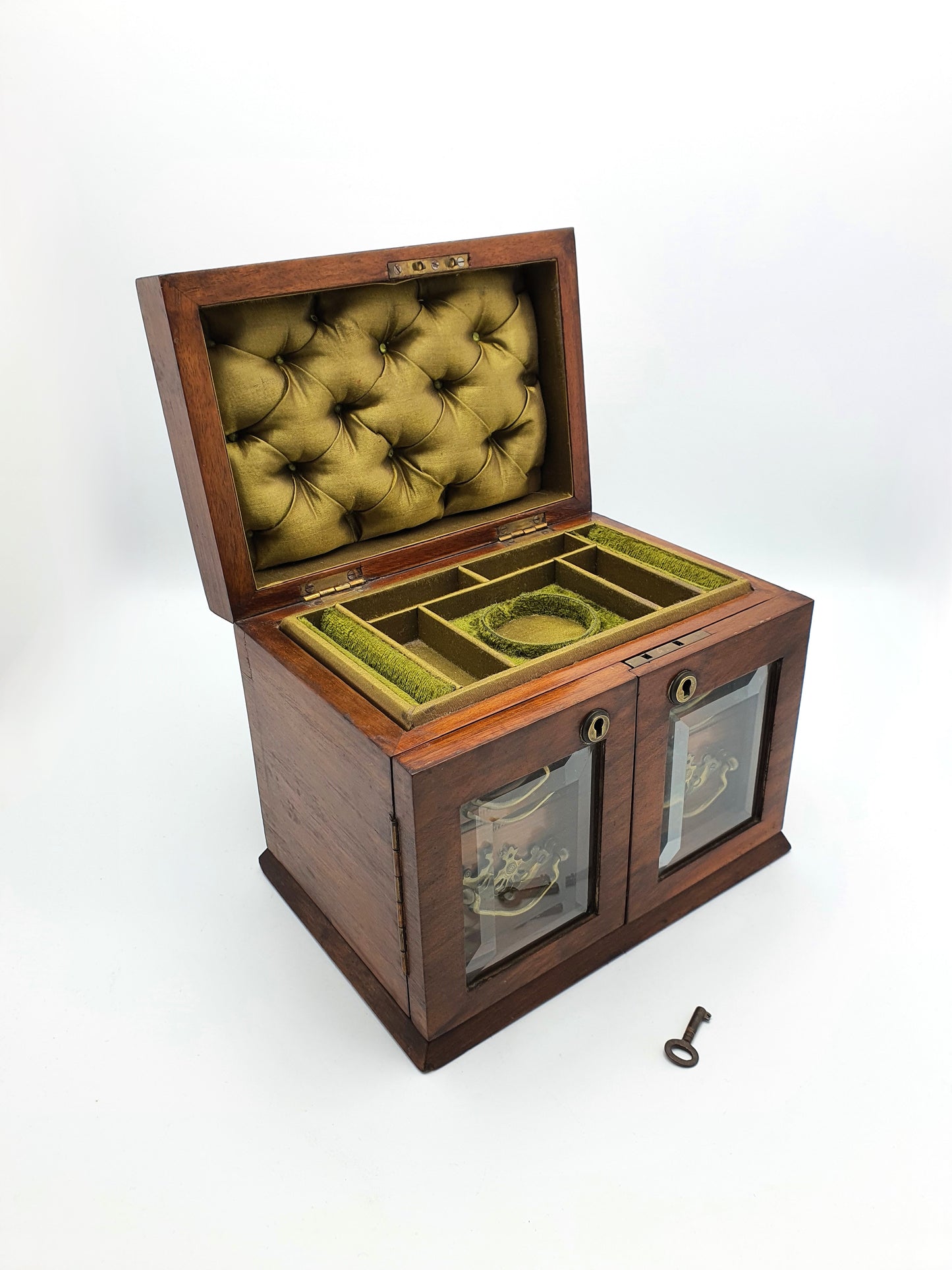 Gorgeous Victorian Antique Walnut Jewellery Chest - circa 1890