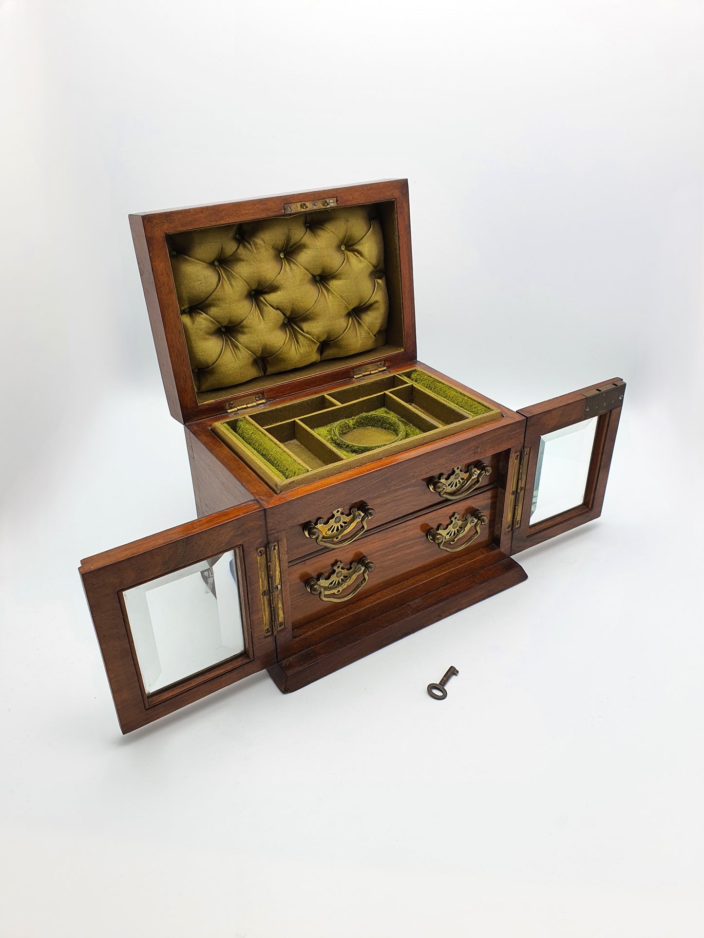 Gorgeous Victorian Antique Walnut Jewellery Chest - circa 1890