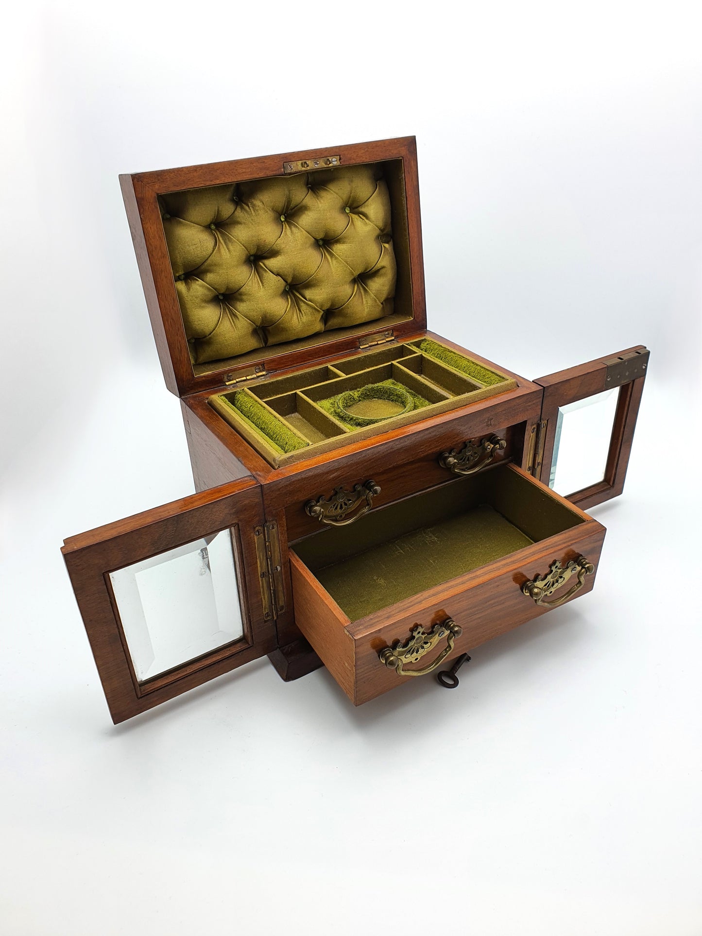 Gorgeous Victorian Antique Walnut Jewellery Chest - circa 1890
