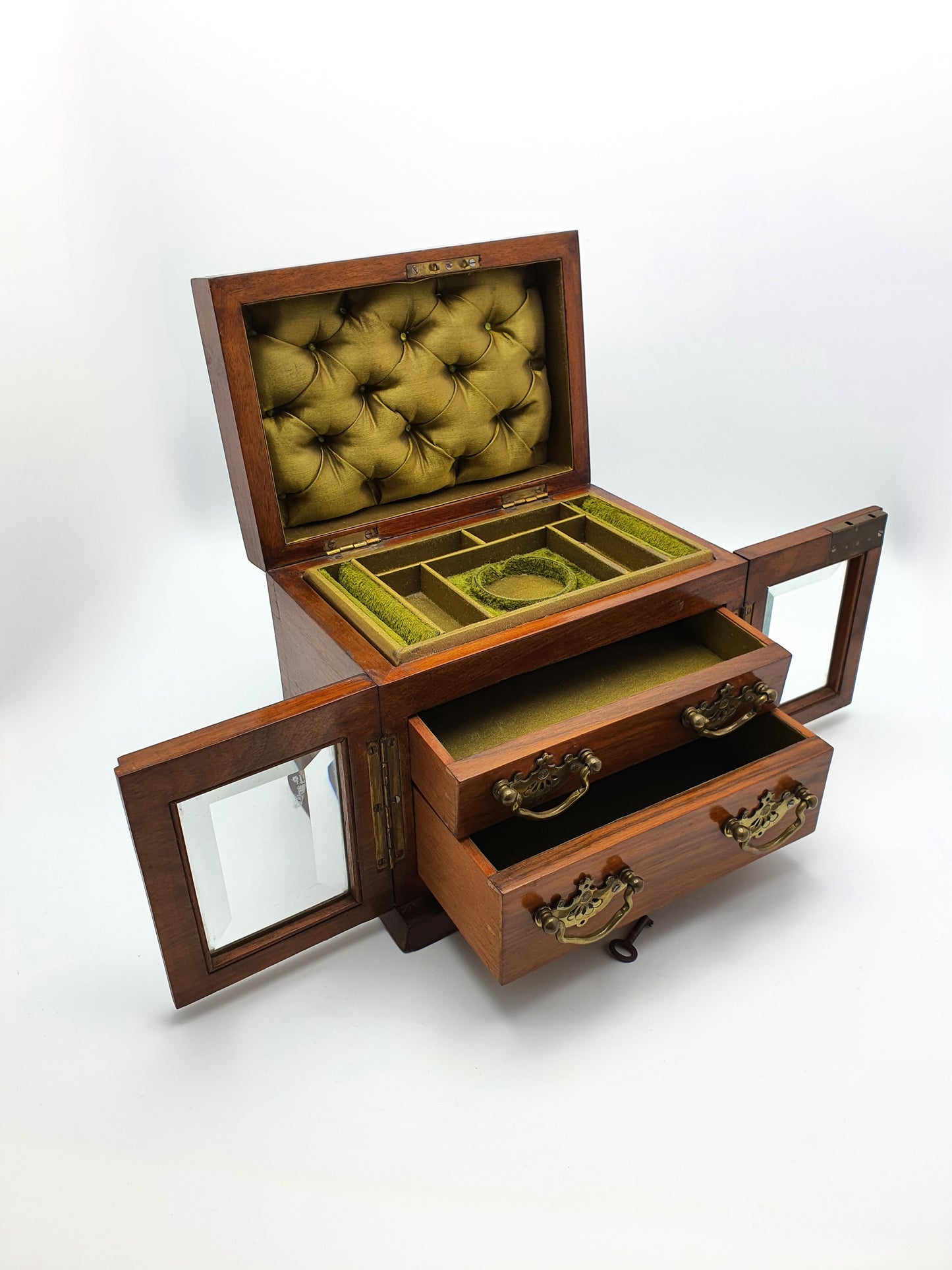 Gorgeous Victorian Antique Walnut Jewellery Chest - circa 1890