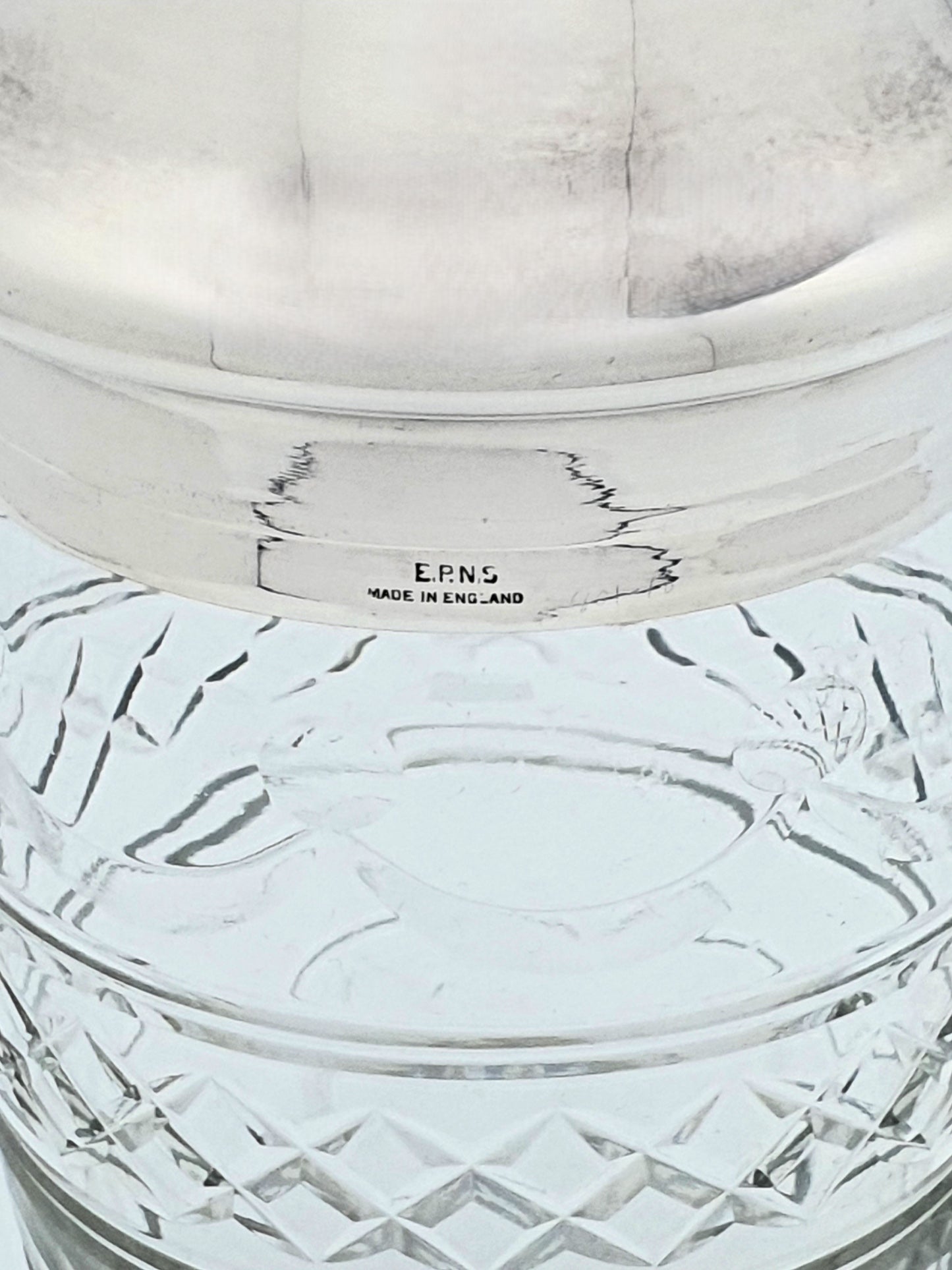 Super Cut Glass & Silver-Plated Cocktail Shaker - circa 1950