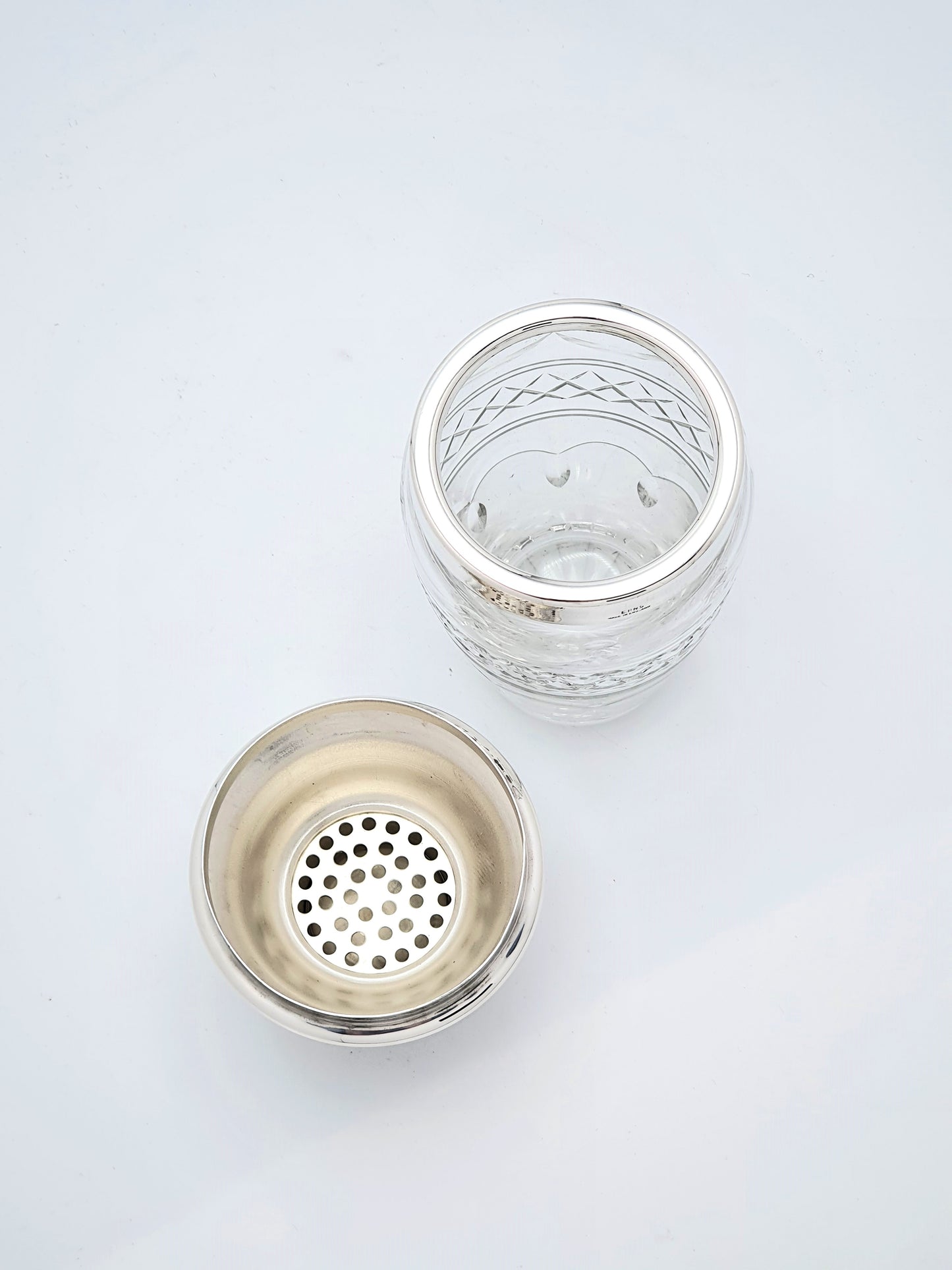 Super Cut Glass & Silver-Plated Cocktail Shaker - circa 1950