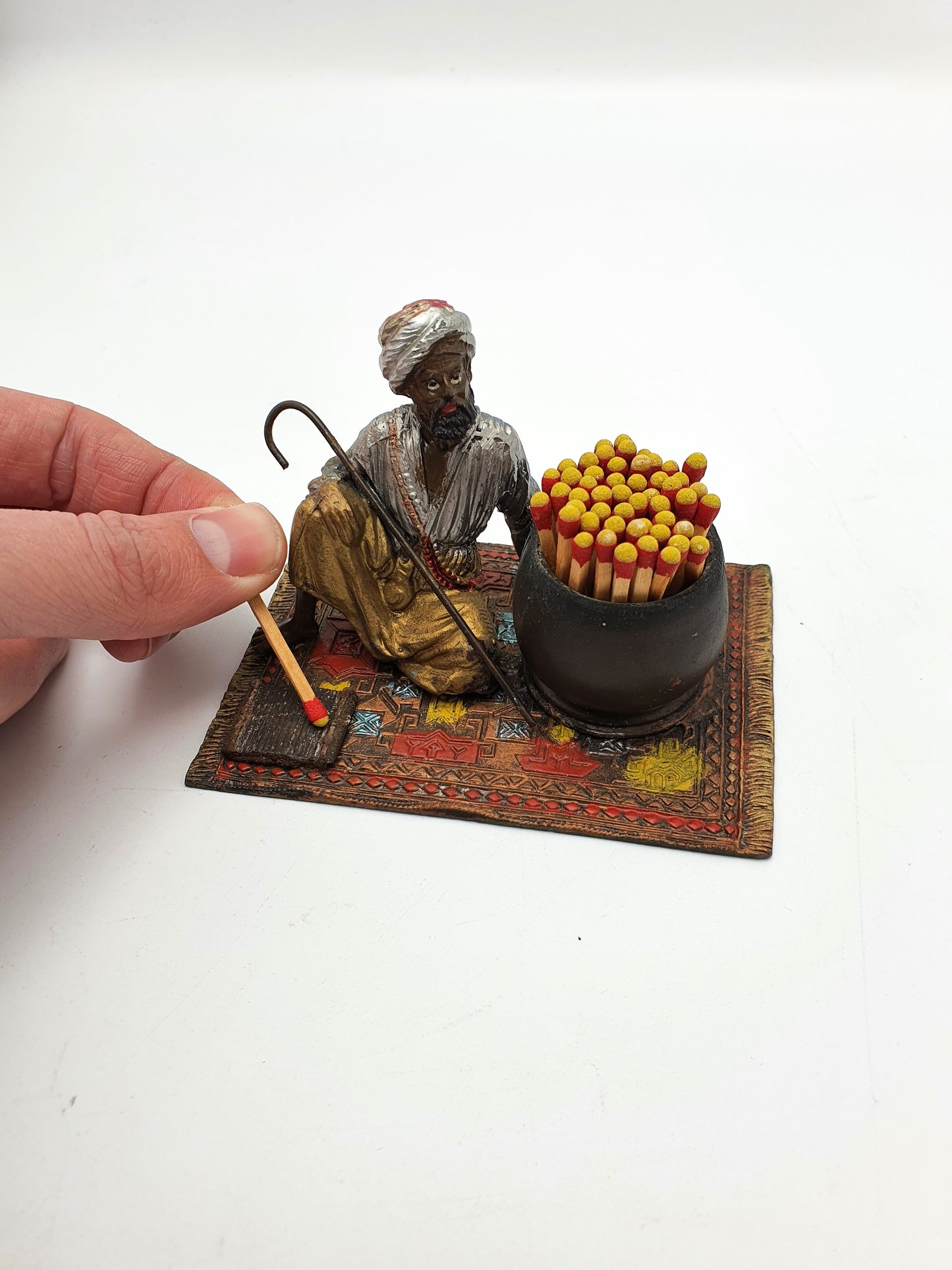 Unusual Middle Eastern Style Spelter Match Striker - circa 1920