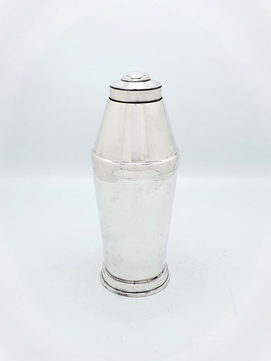 精美的装饰艺术镀银鸡尾酒调酒器 – 约 1930 年