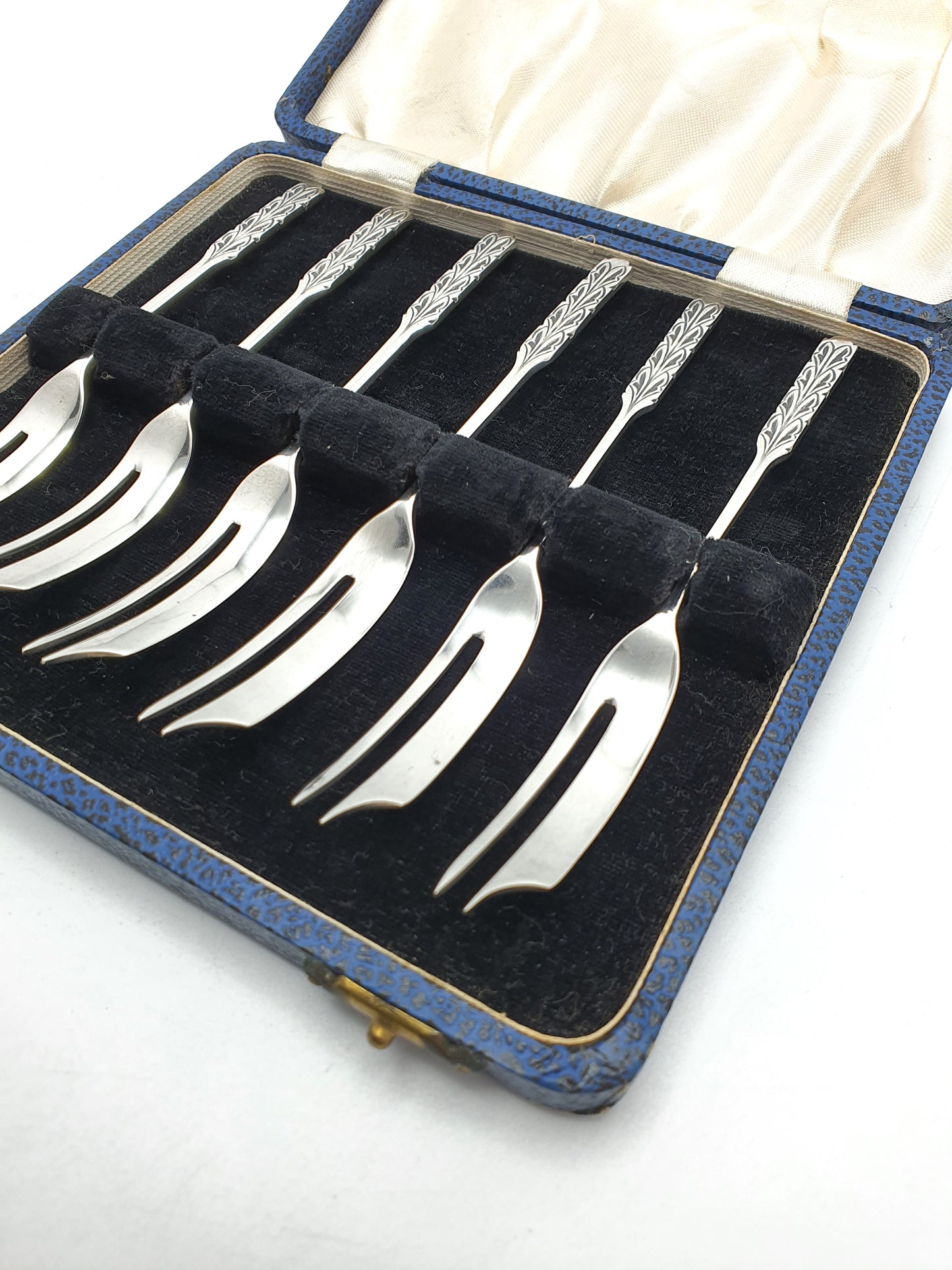 Lovely Set of Six Solid Silver Liberty and Co. Pastry / Dessert Forks - 1926