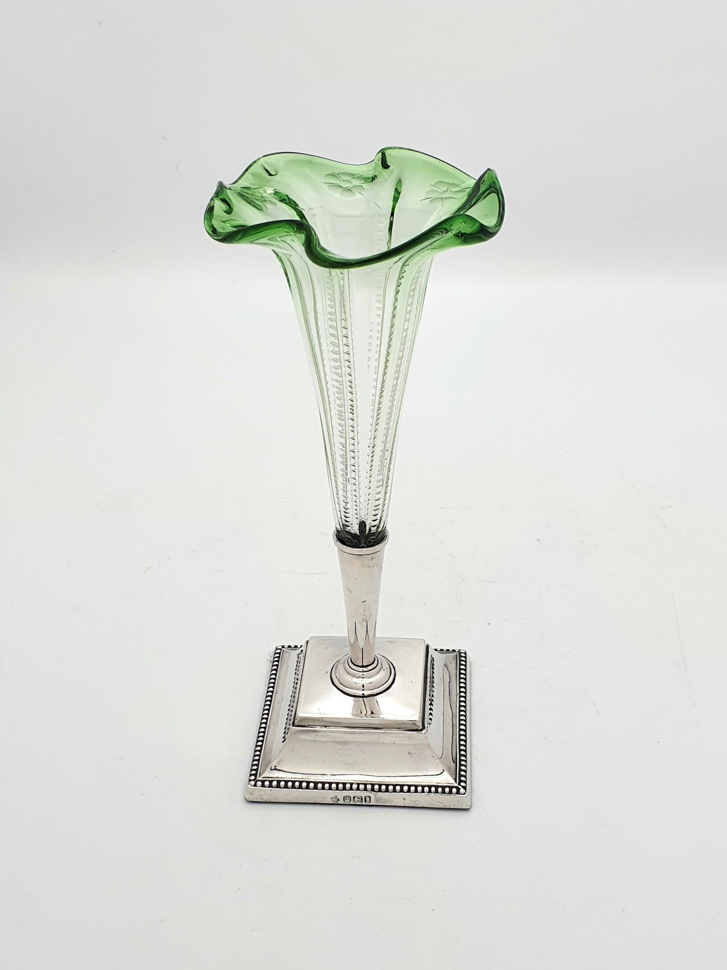 Pretty Victorian Silver and Glass Flower Flute - 1898