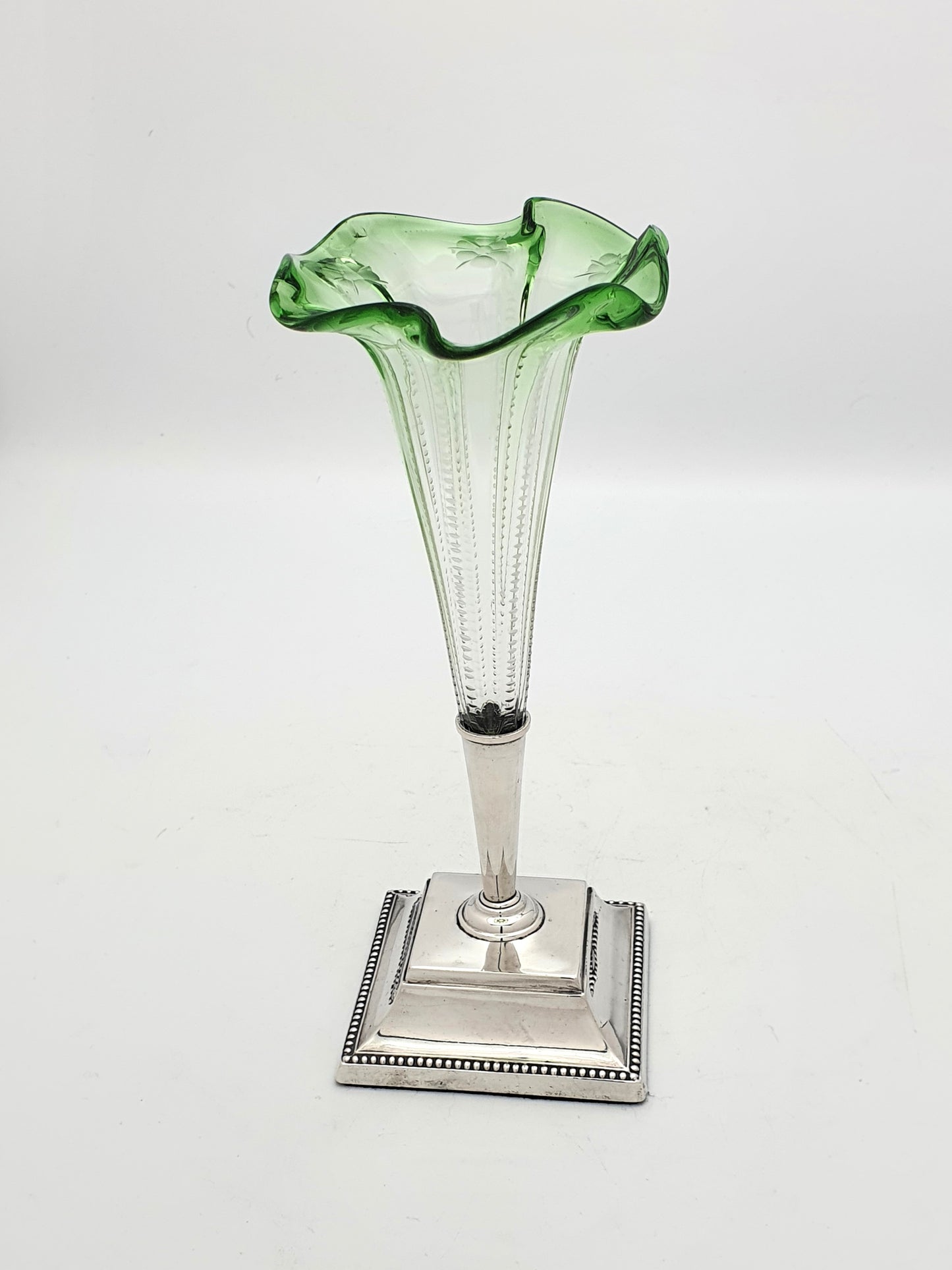 Pretty Victorian Silver and Glass Flower Flute - 1898