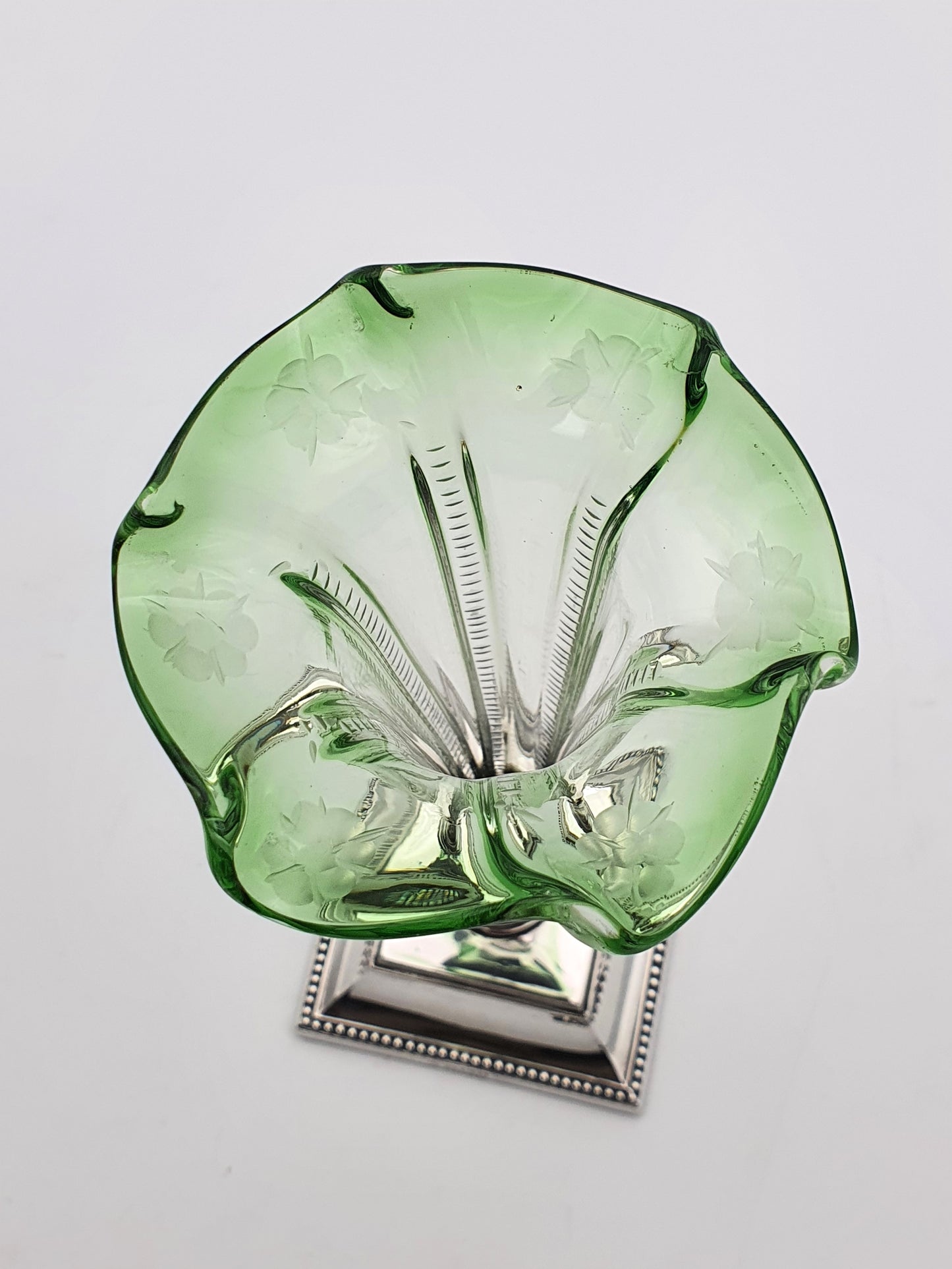 Pretty Victorian Silver and Glass Flower Flute - 1898