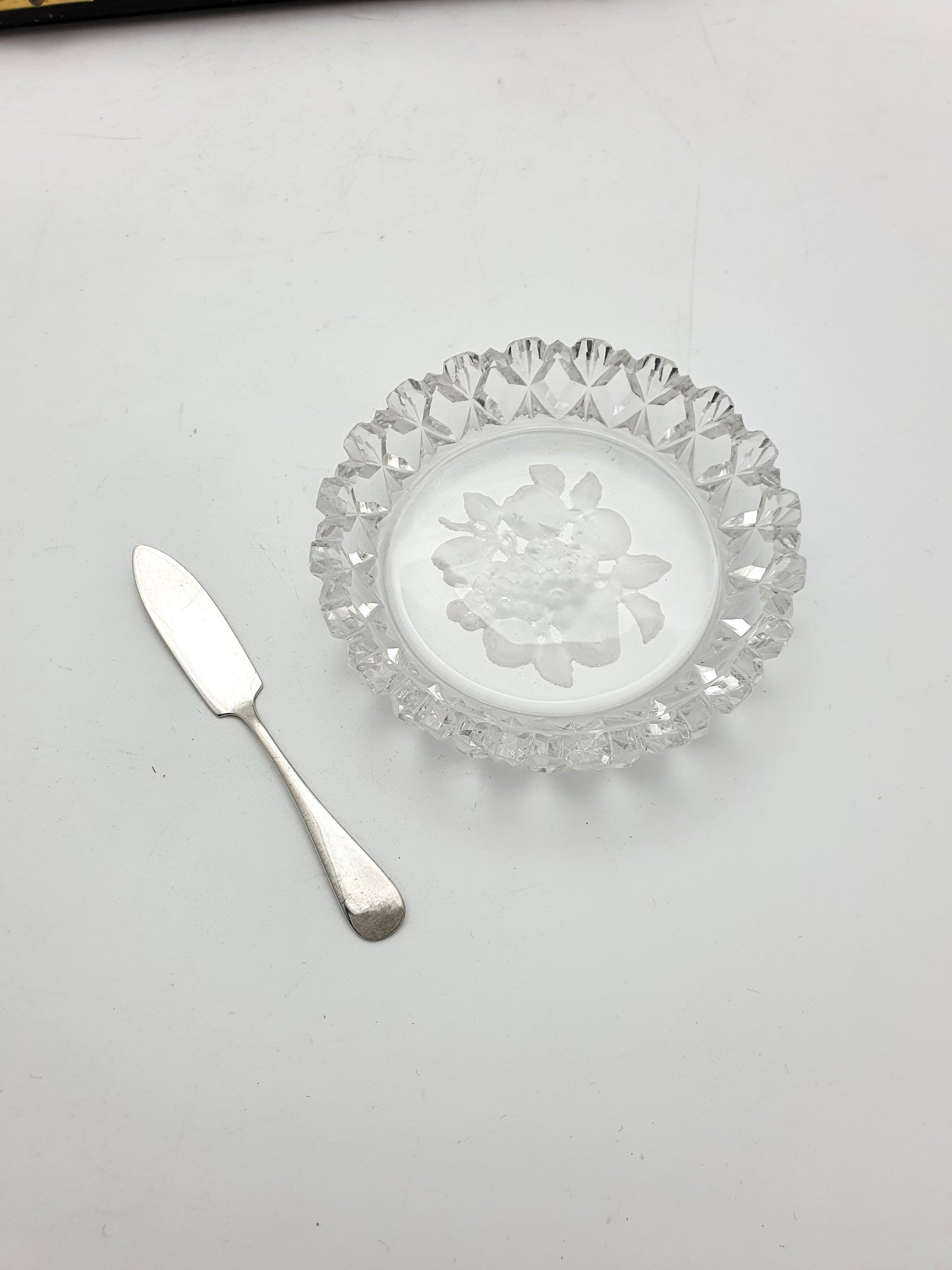 Cased Pair of Glass Butter Dishes and Silver Servers - 1929