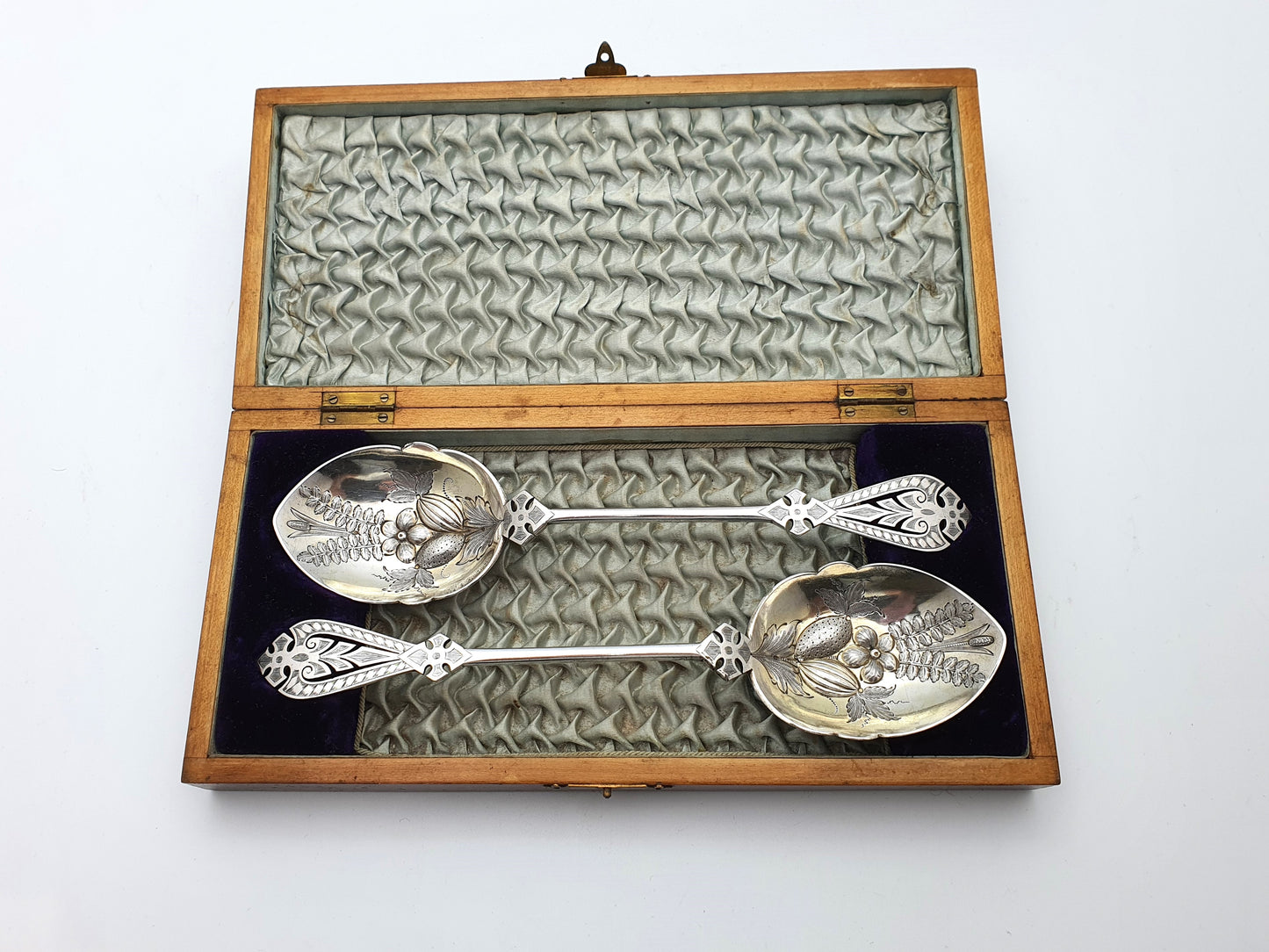 Fabulous Cased Victorian Silver-Plated Serving Spoons – circa 1890