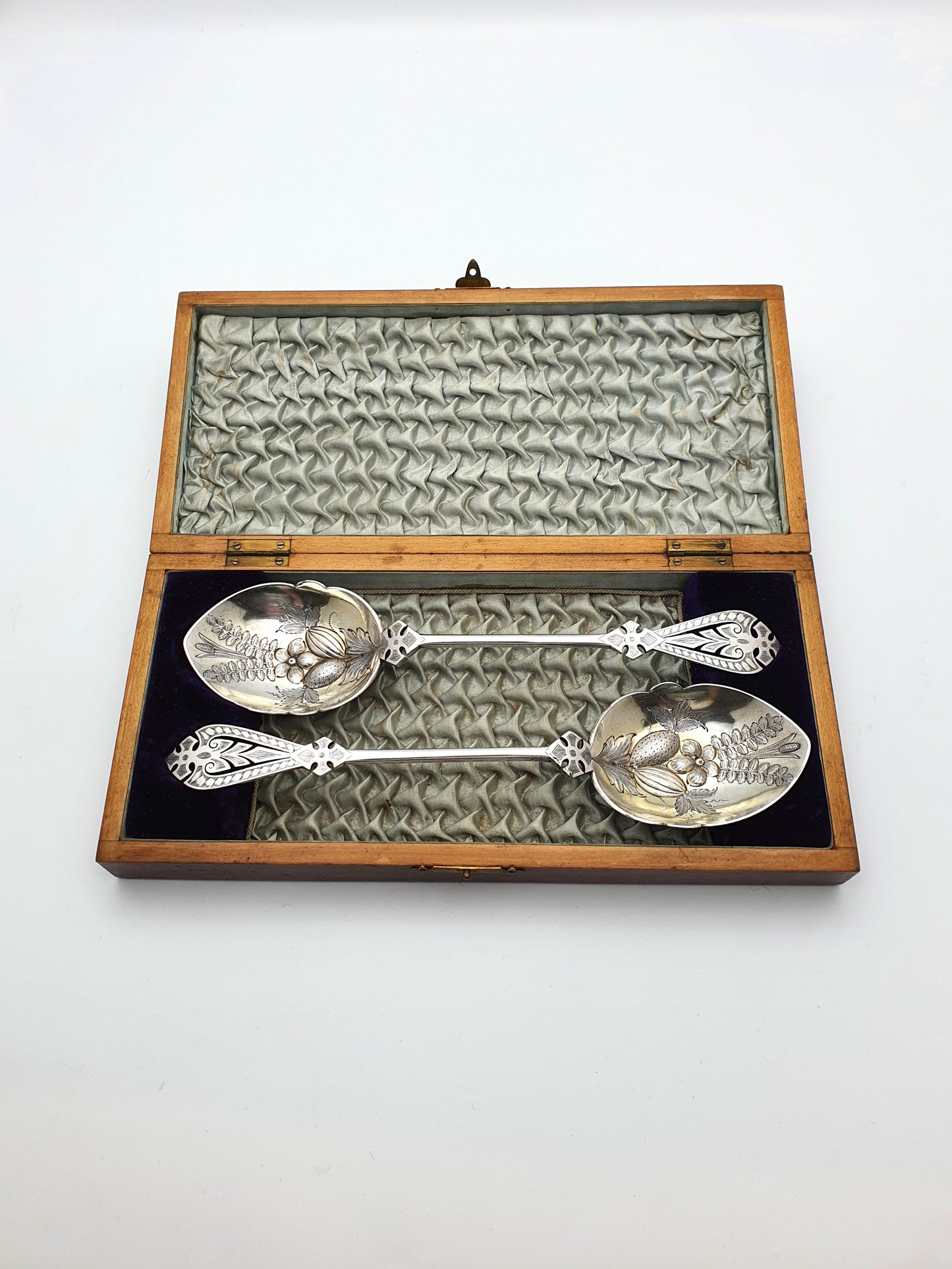 Fabulous Cased Victorian Silver-Plated Serving Spoons – circa 1890