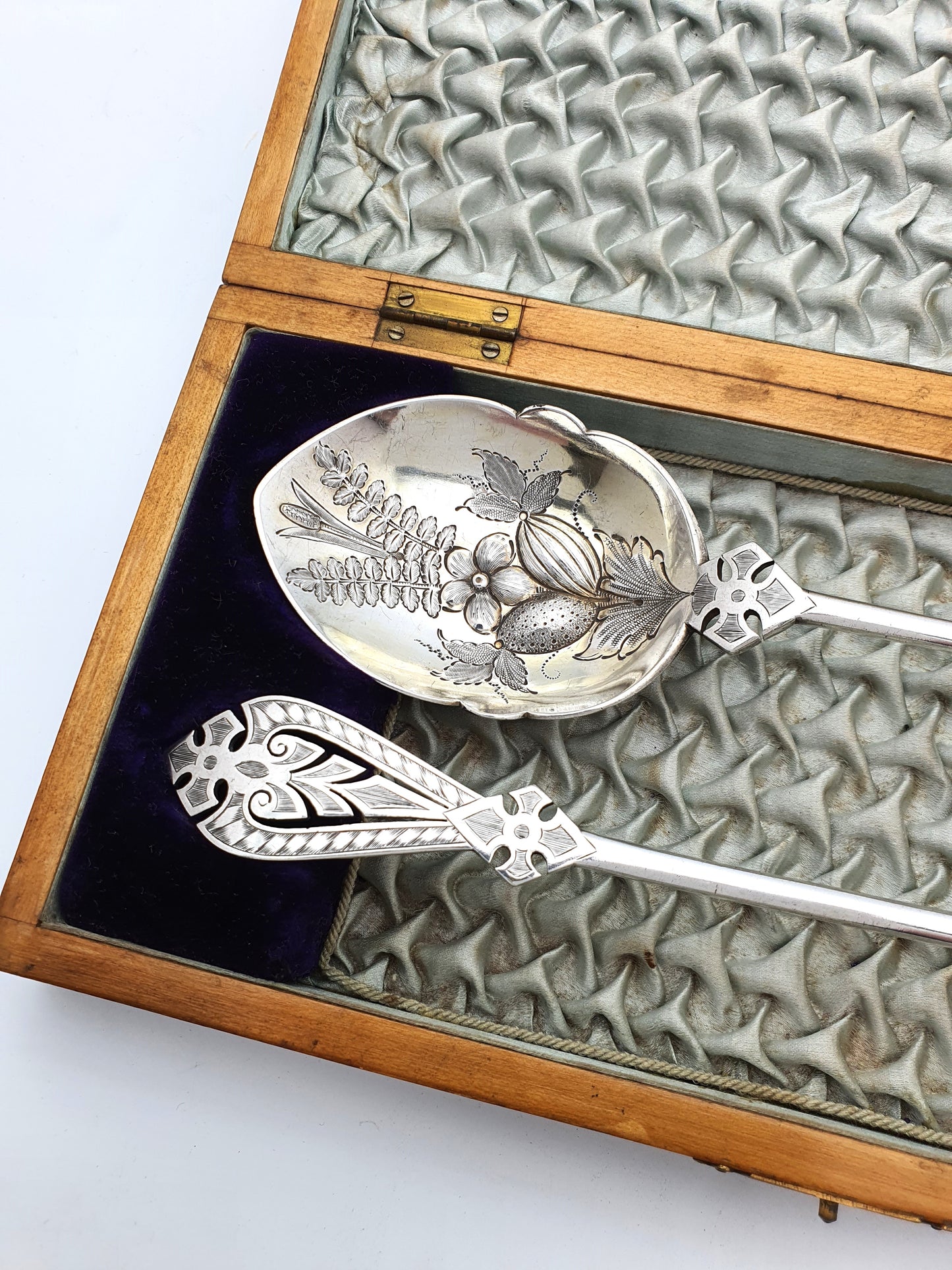 Fabulous Cased Victorian Silver-Plated Serving Spoons – circa 1890