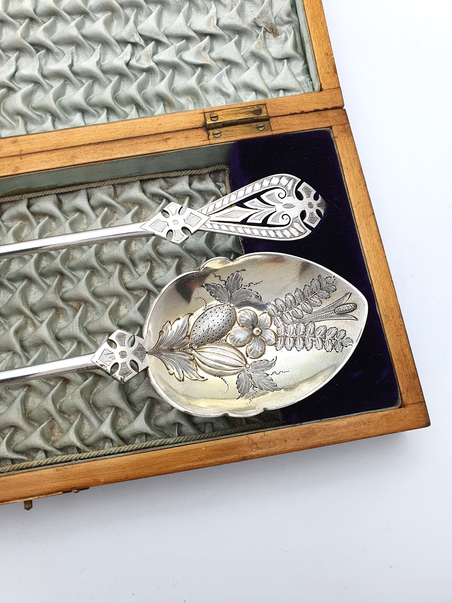 Fabulous Cased Victorian Silver-Plated Serving Spoons – circa 1890