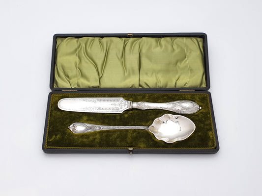 Good Edwardian Cased Silver-Plated Serving Set – circa 1905