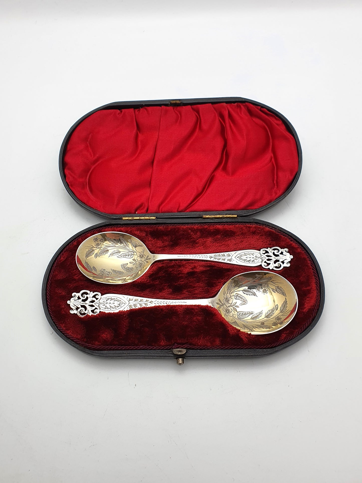 Lovely Victorian Cased Pair of Jam Spoons – circa 1890